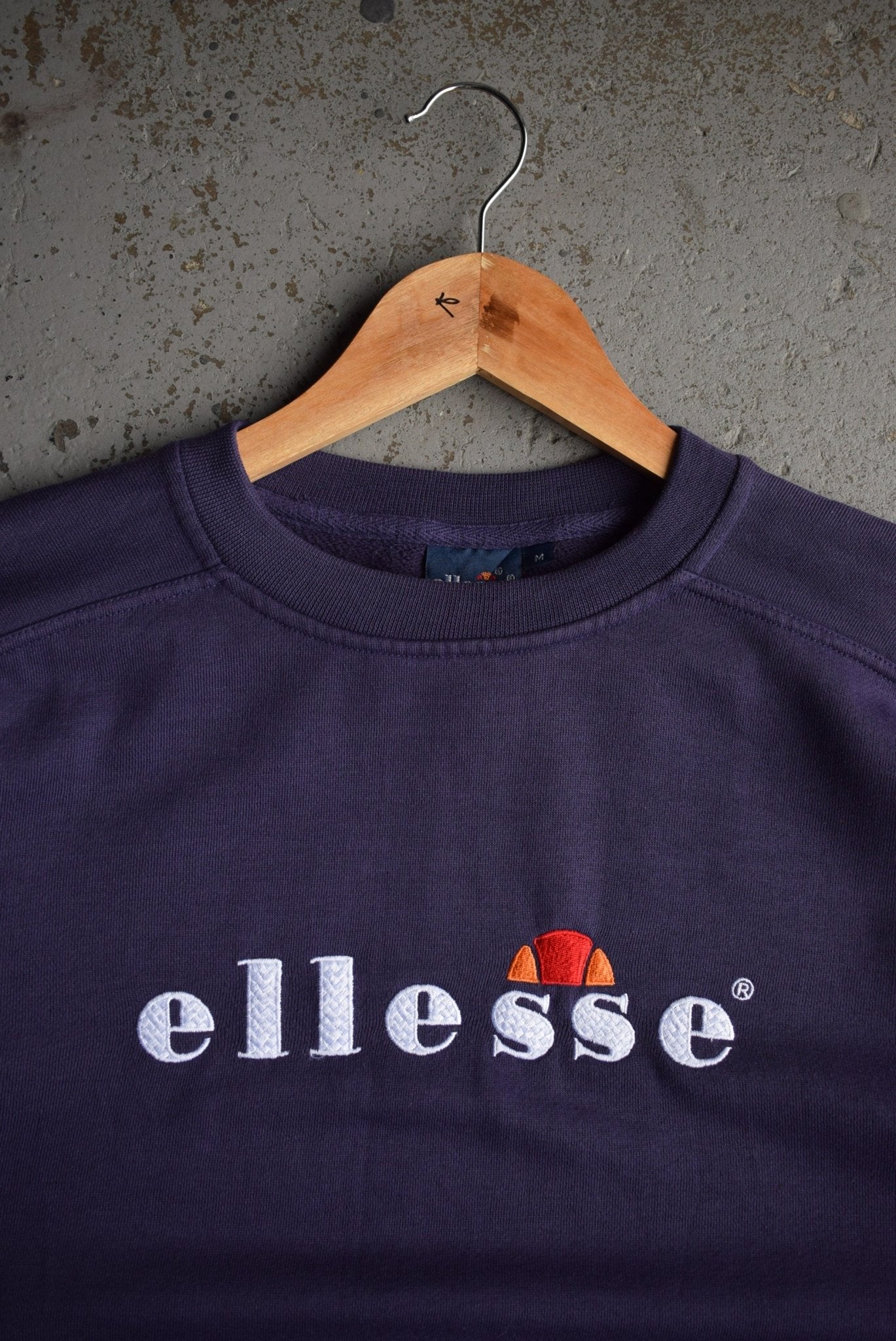Vintage 90s Ellesse Embroidered Spellout Crewneck (L) - Retrospective Store