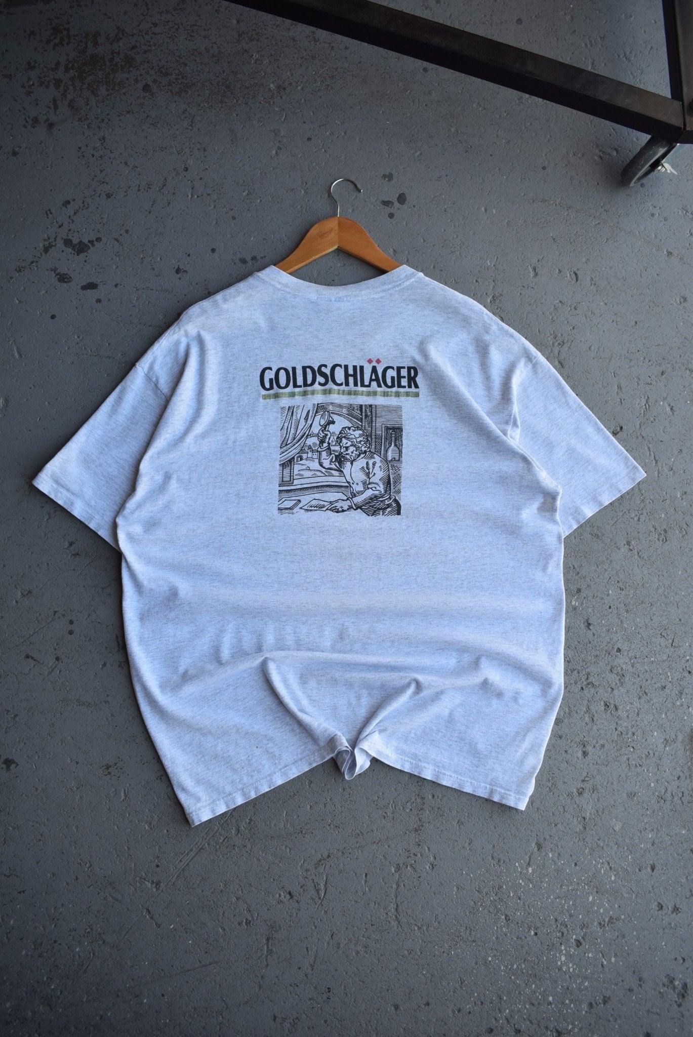 Vintage 90s Goldschlager Swiss Liqueur Tee (XL) - Retrospective Store