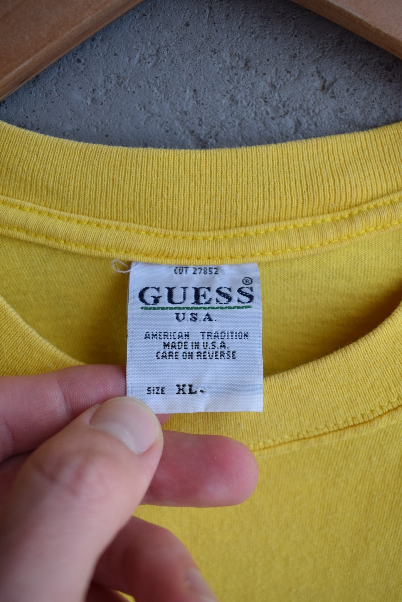 Vintage 90s Guess Jeans USA Spellout Tee (XL) - Retrospective Store