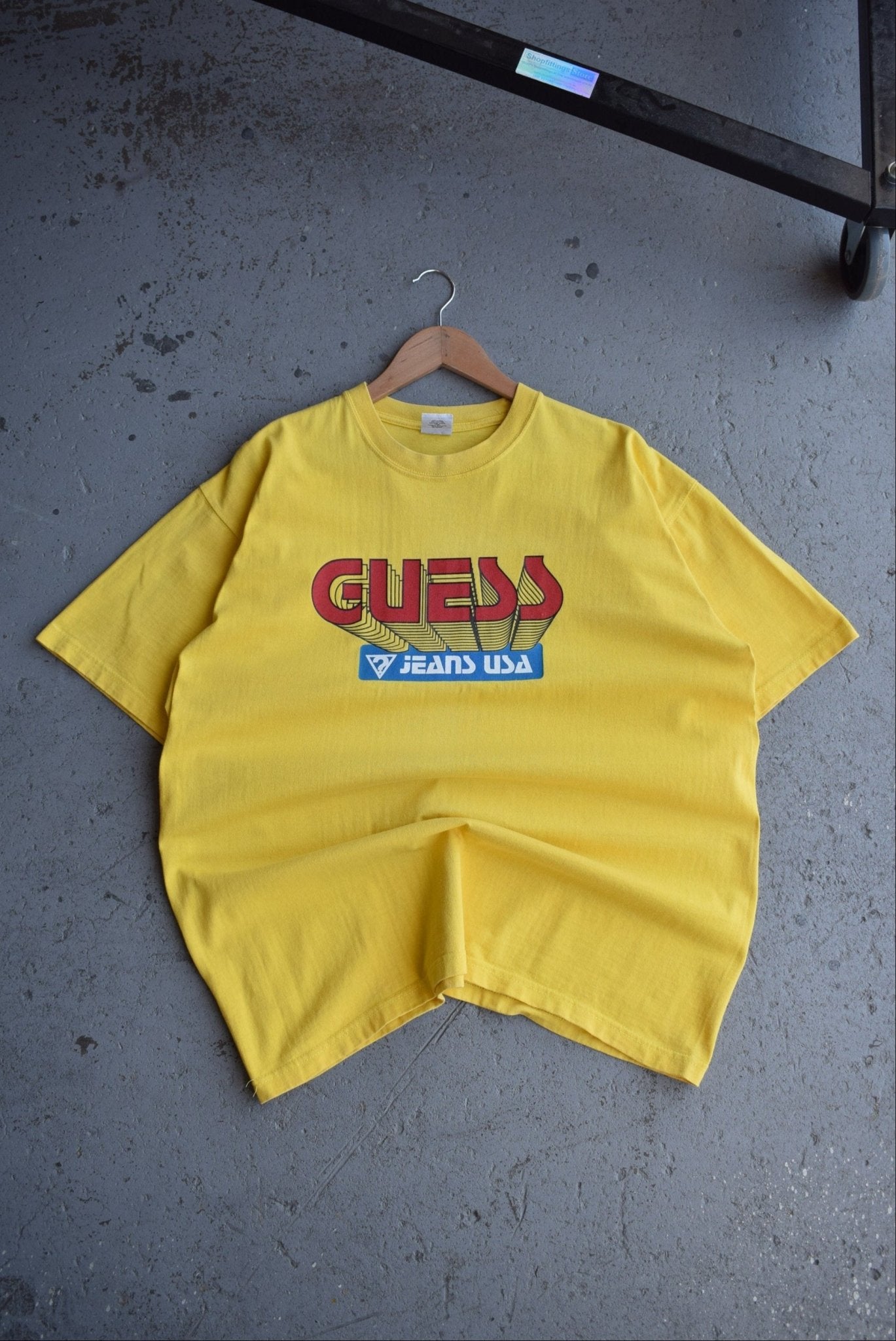 Vintage 90s Guess Jeans USA Spellout Tee (XL) - Retrospective Store
