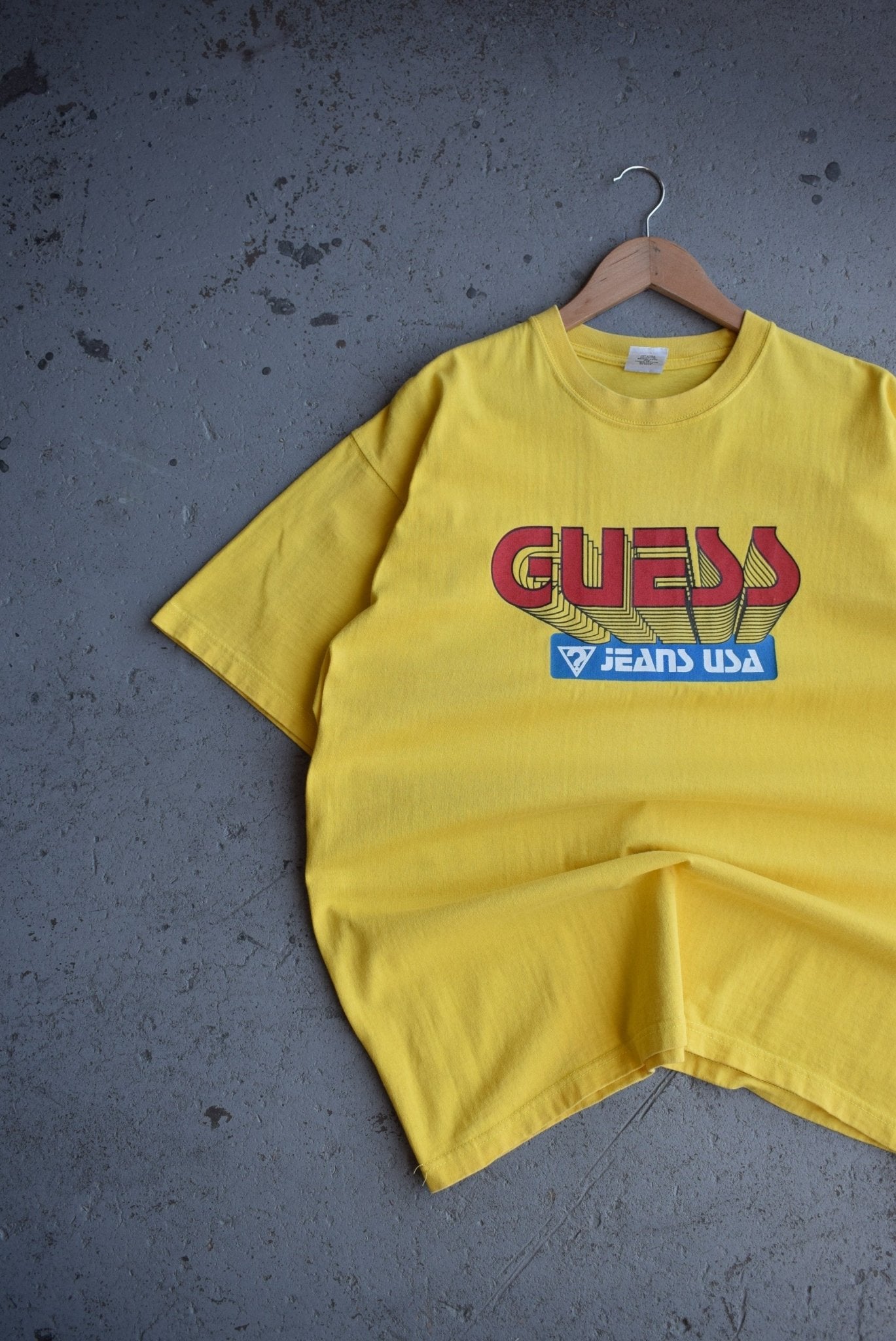 Vintage 90s Guess Jeans USA Spellout Tee (XL) - Retrospective Store