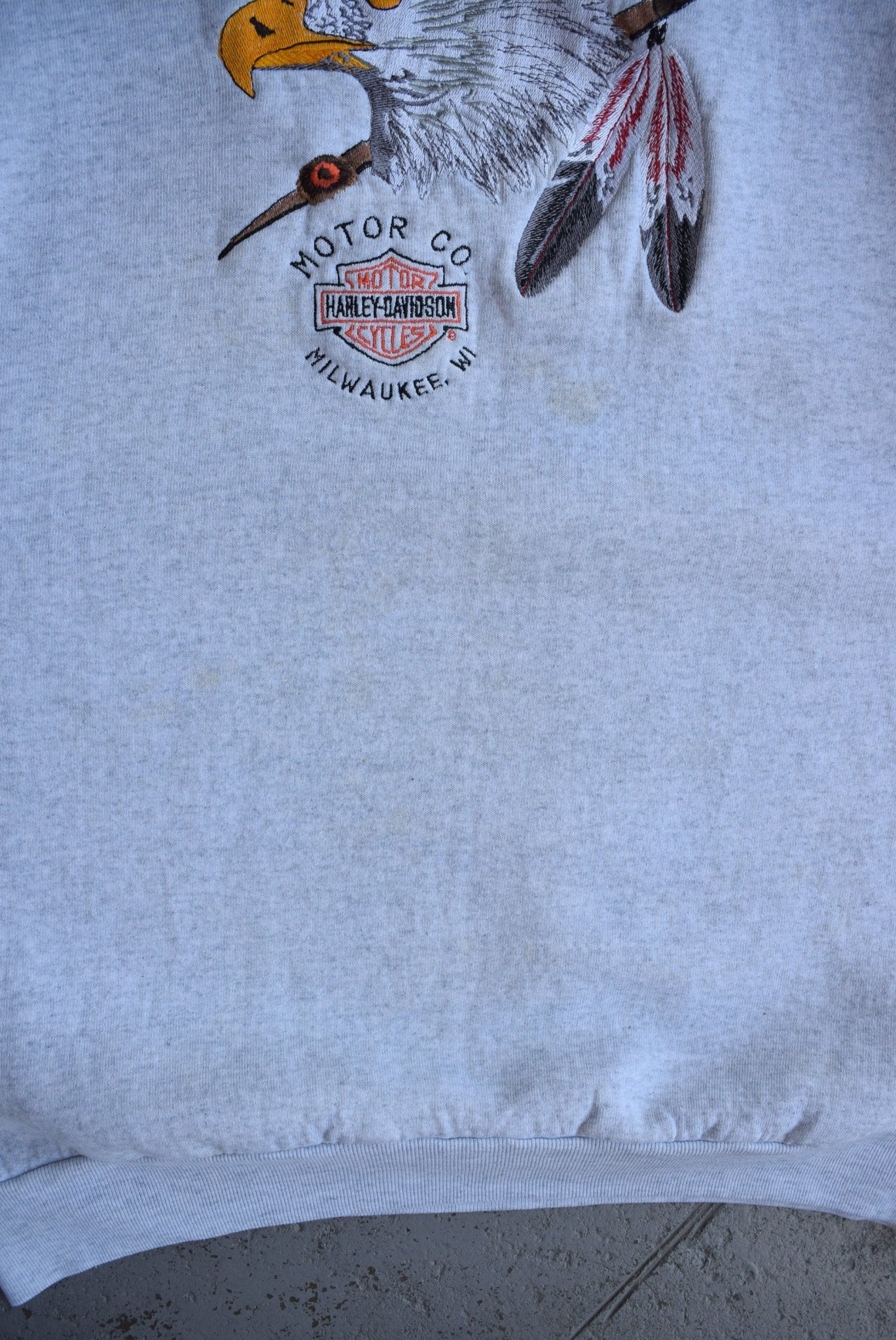 Vintage 90s Harley Davidson Embroidered Crewneck (L) - Retrospective Store