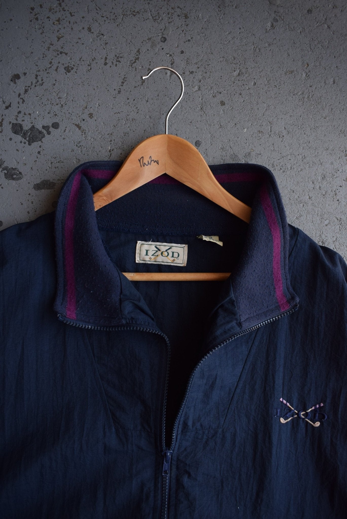Vintage 90s IZOD Embroidered Spellout Jacket (XL) - Retrospective Store