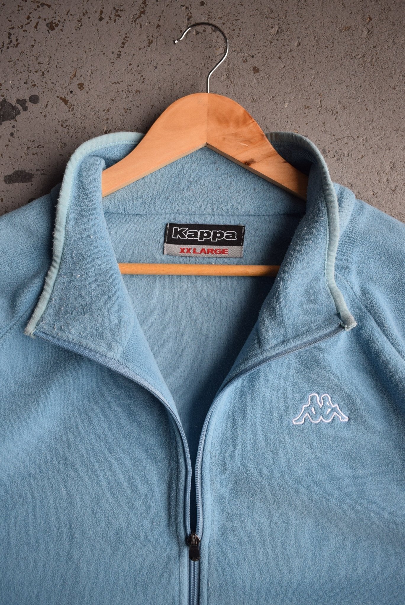 Vintage 90s Kappa Classic Logo Embroidered Fleece Jacket (XXL) - Retrospective Store