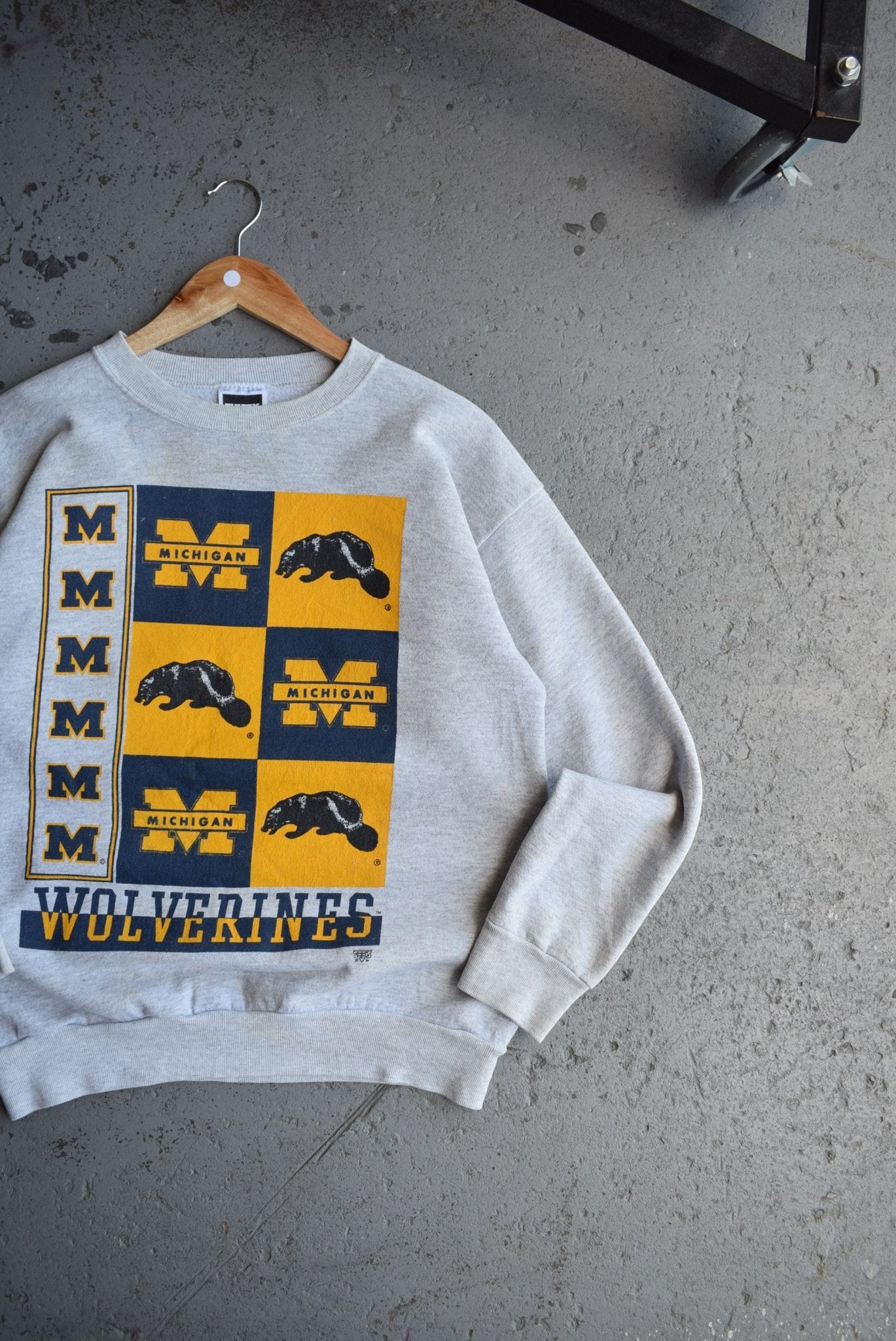 Vintage 90s Michigan University Wolverines Crewneck (S/M) - Retrospective Store