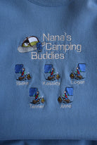 Vintage 90s Nana's Camping Buddies Embroidered Crewneck (L) - Retrospective Store