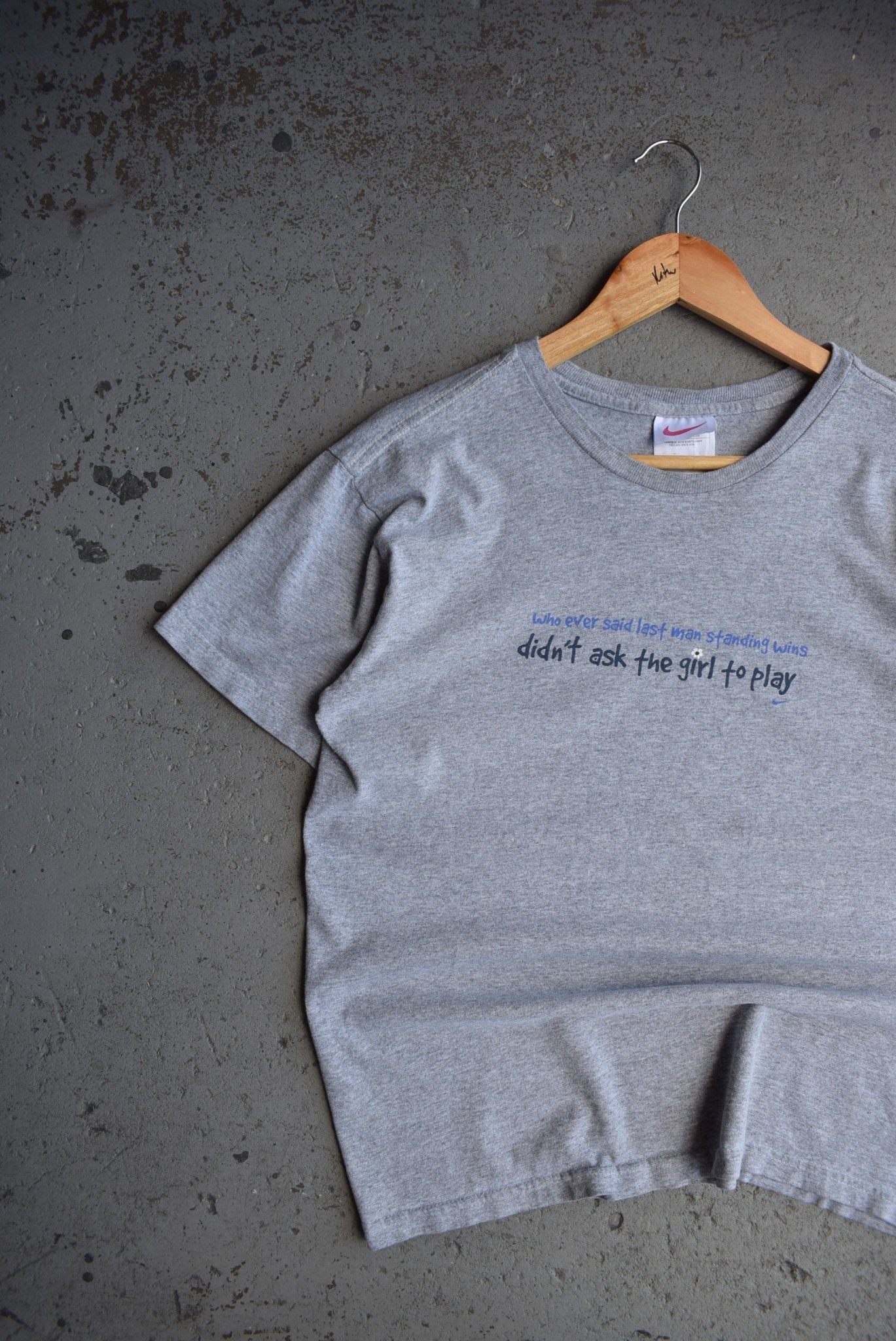 Vintage 90s Nike 'Didn't Ask the Girl to Play' Tee (Women's L) - Retrospective Store