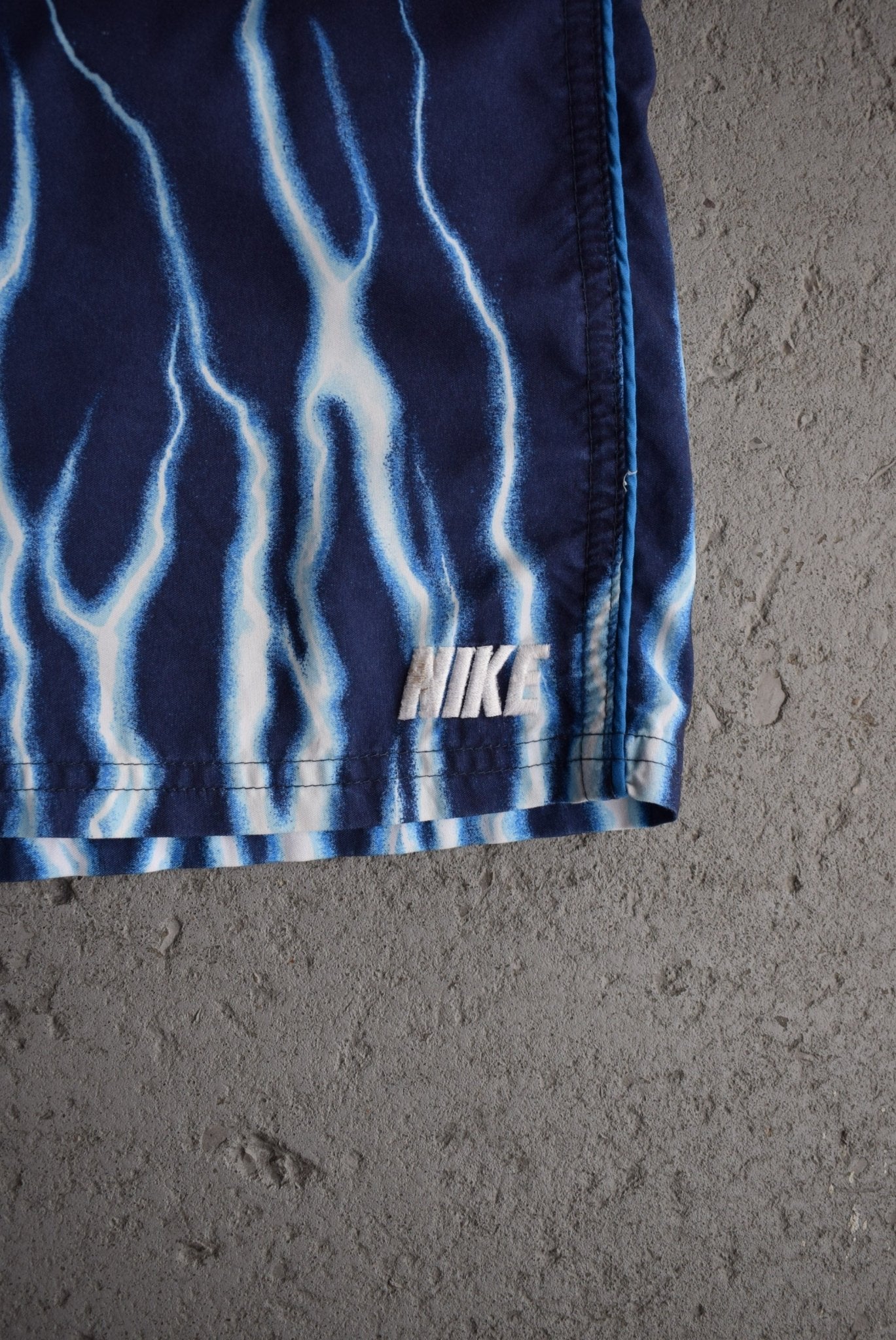 Vintage 90s Nike Spellout Embroidered Flame Board Shorts (S/M) - Retrospective Store