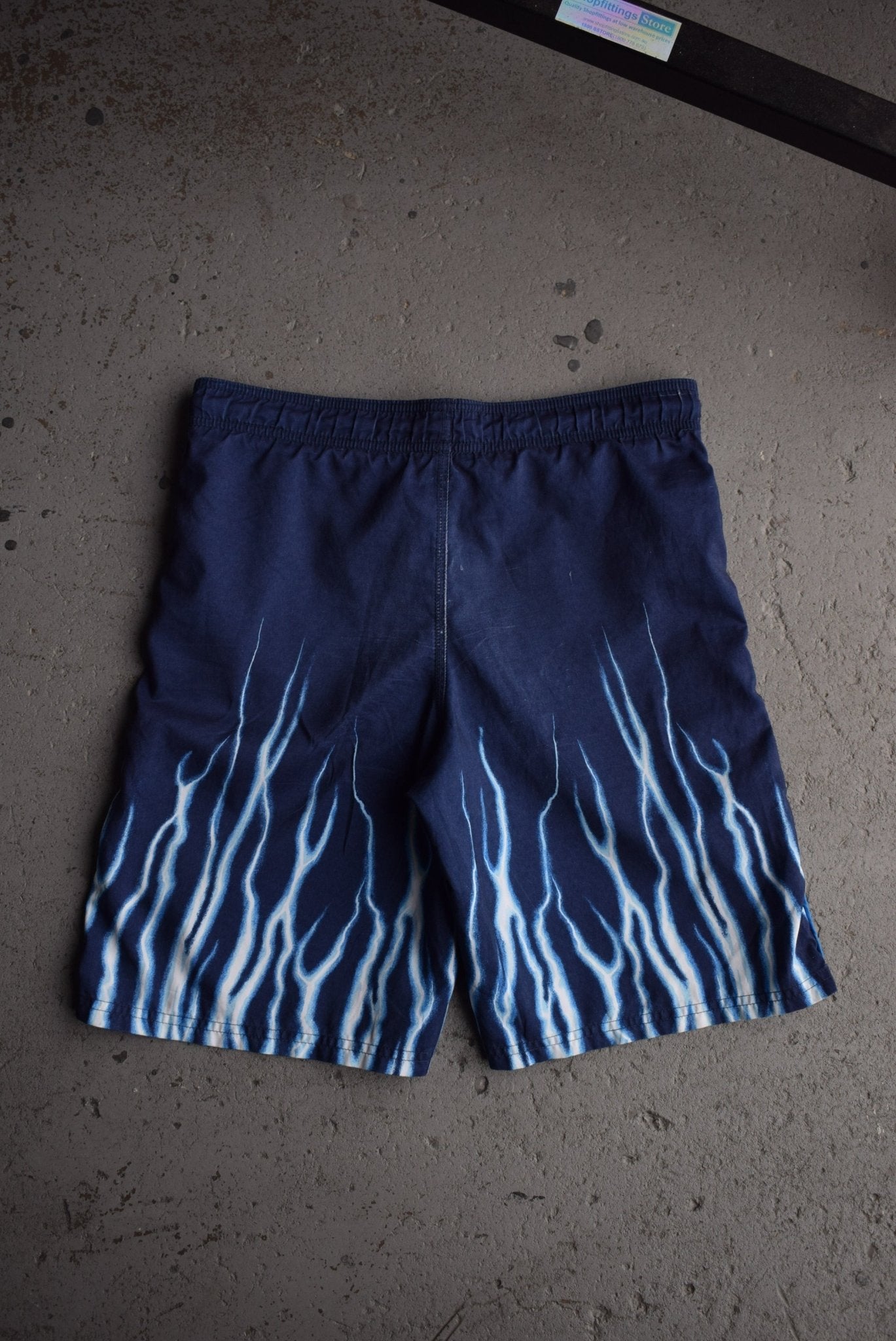 Vintage 90s Nike Spellout Embroidered Flame Board Shorts (S/M) - Retrospective Store