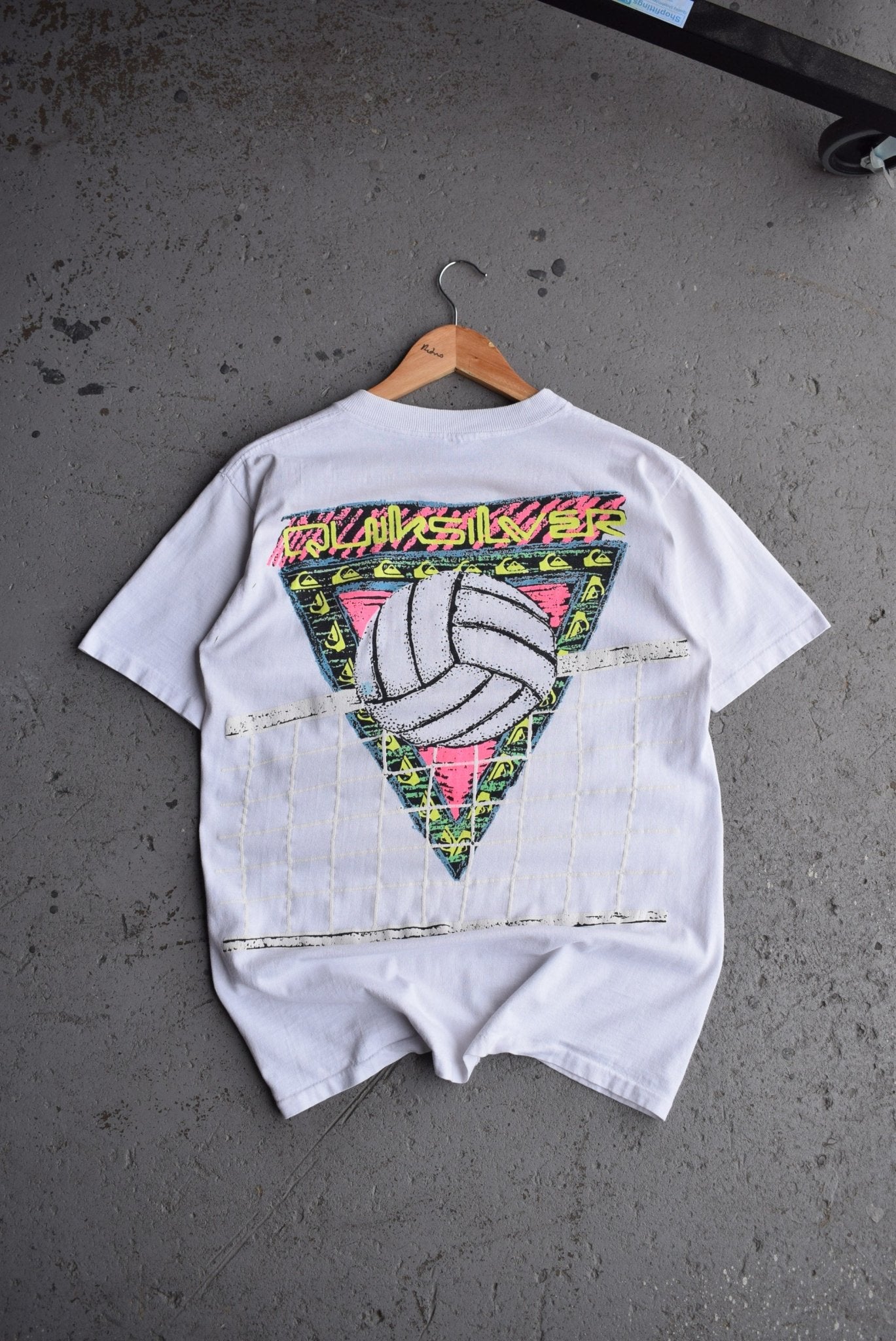 Vintage 90s Quiksilver Volleyball Graphic Tee (S) - Retrospective Store