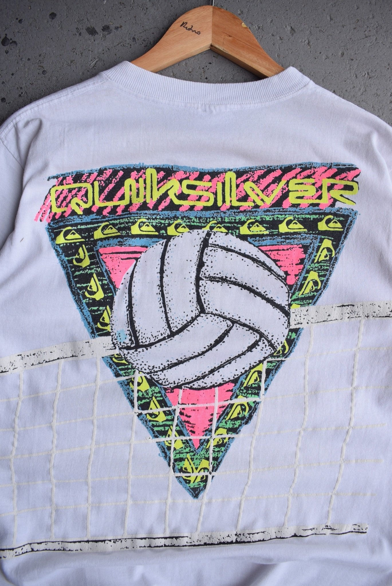 Vintage 90s Quiksilver Volleyball Graphic Tee (S) - Retrospective Store