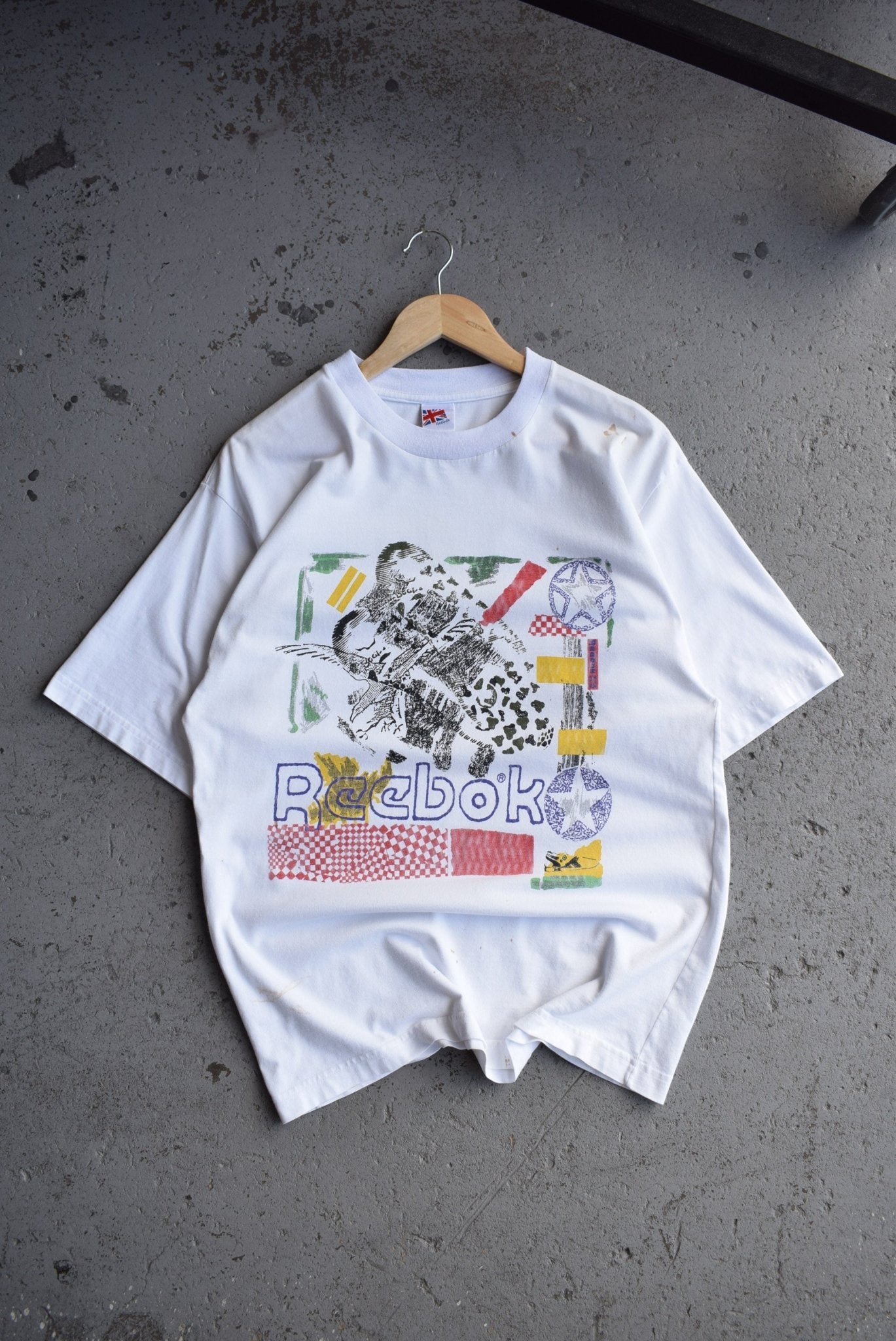 Vintage 90s Reebok Graphic Tee (M) - Retrospective Store