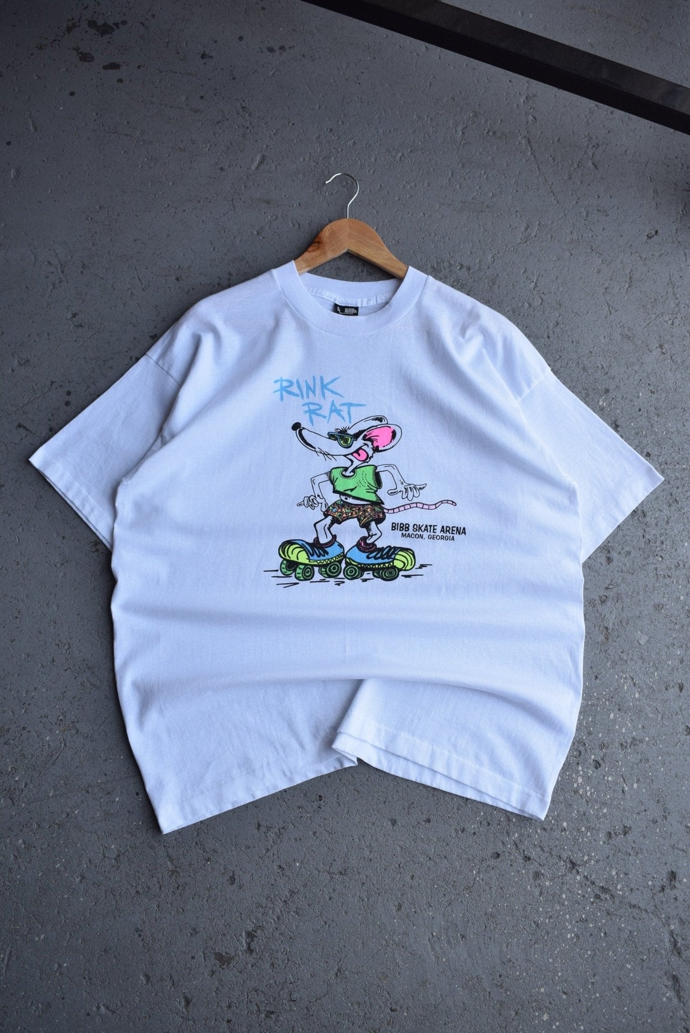 Vintage 90s Rink Rat Roller Blading Atlanta Graphic Tee (L) - Retrospective Store