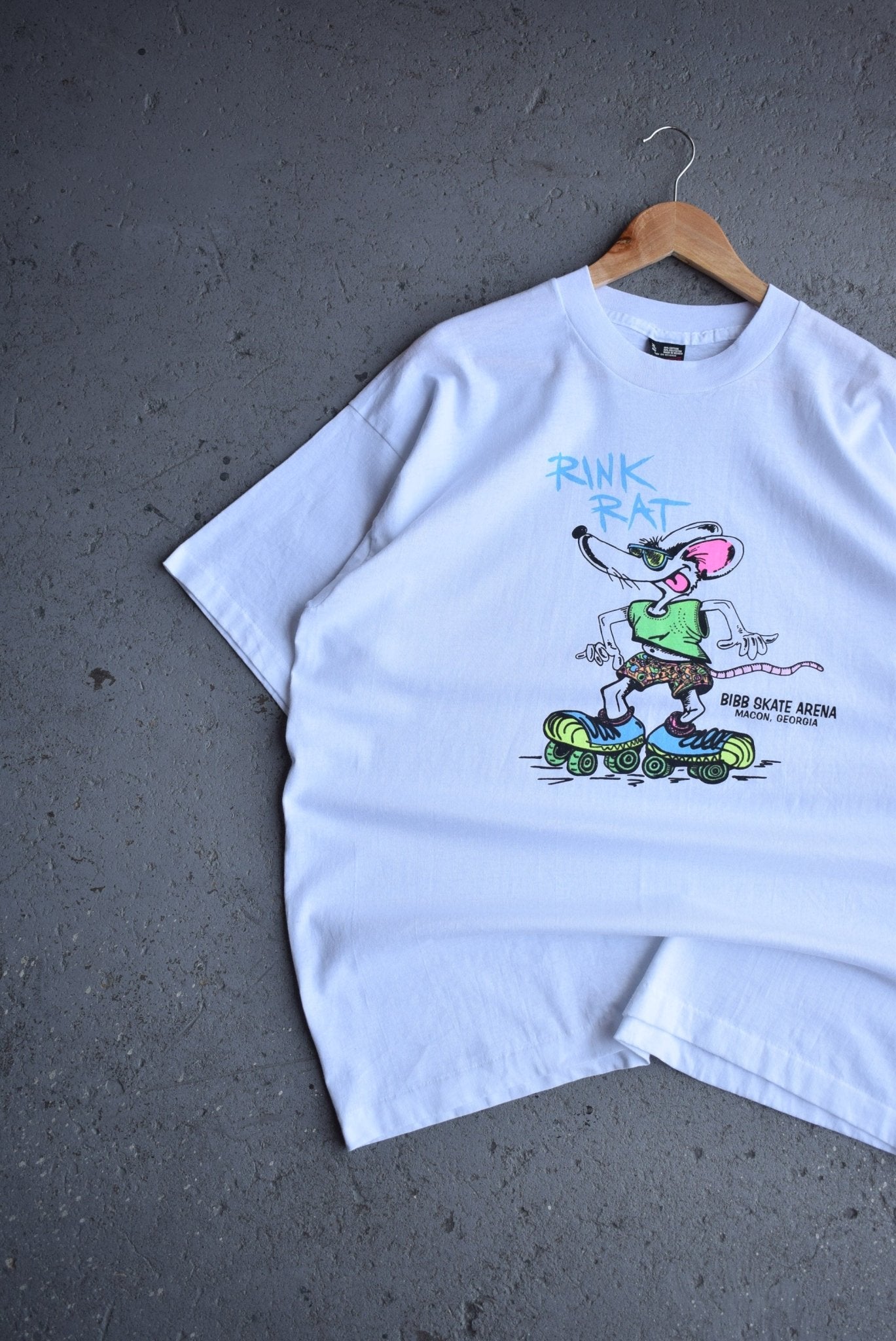 Vintage 90s Rink Rat Roller Blading Atlanta Graphic Tee (L) - Retrospective Store
