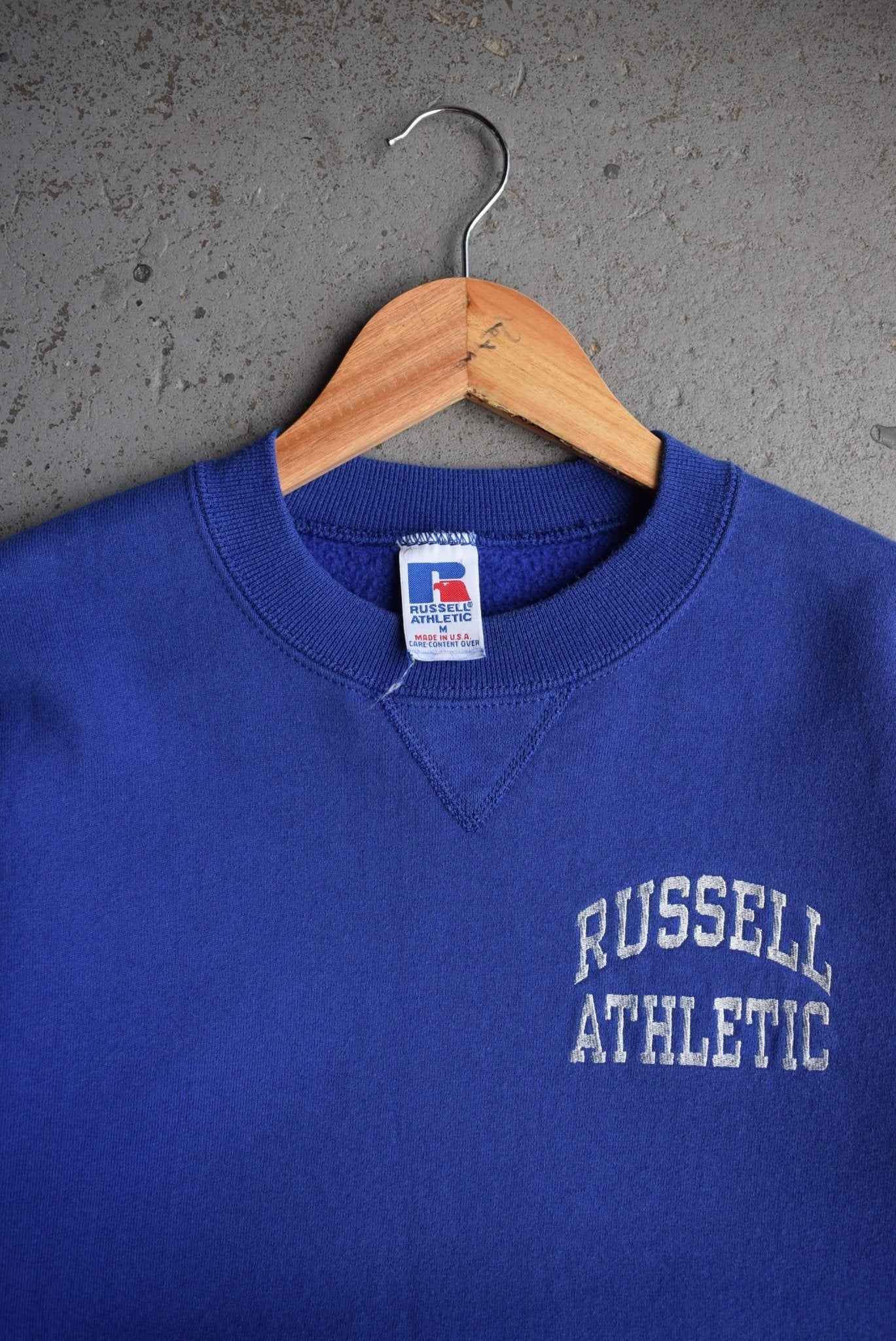 Vintage 90s Russell Athletic Embroidered Spellout Crewneck (M) - Retrospective Store