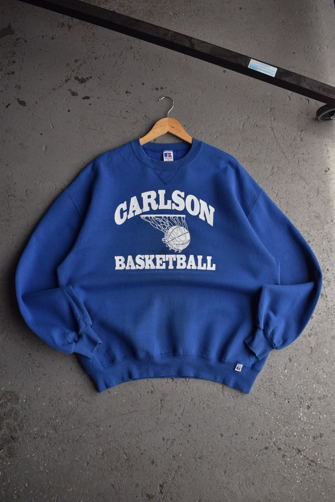 Vintage 90s Russell Athletic x Carlson Basketball Crewneck (XL) - Retrospective Store