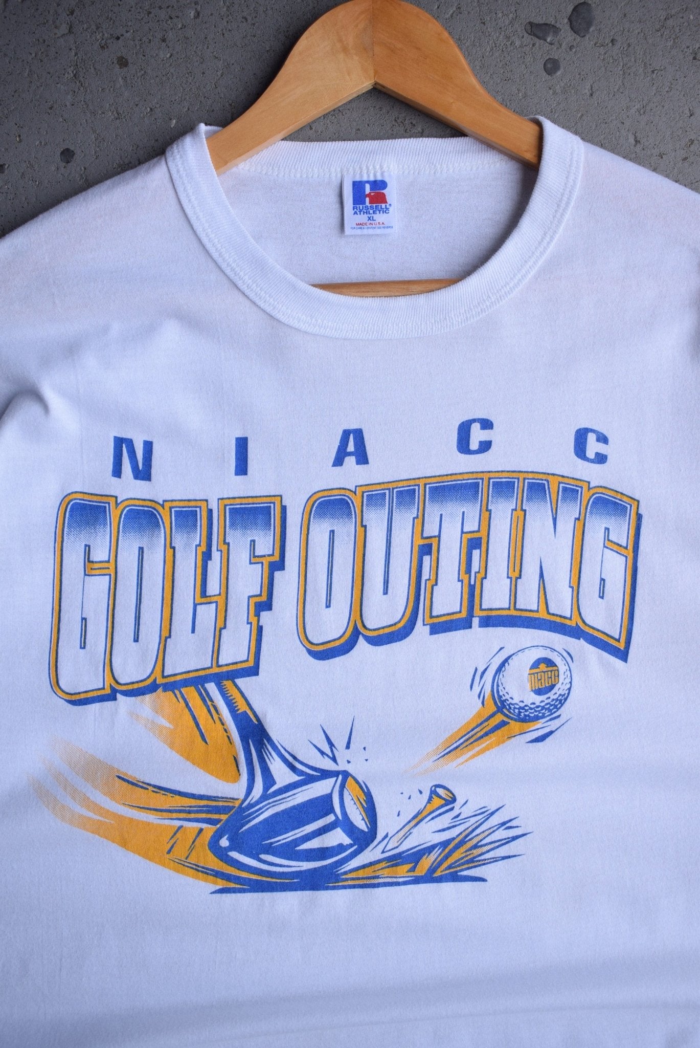 Vintage 90s Russell x NIACC Golf Outing Tee (L/XL) - Retrospective Store