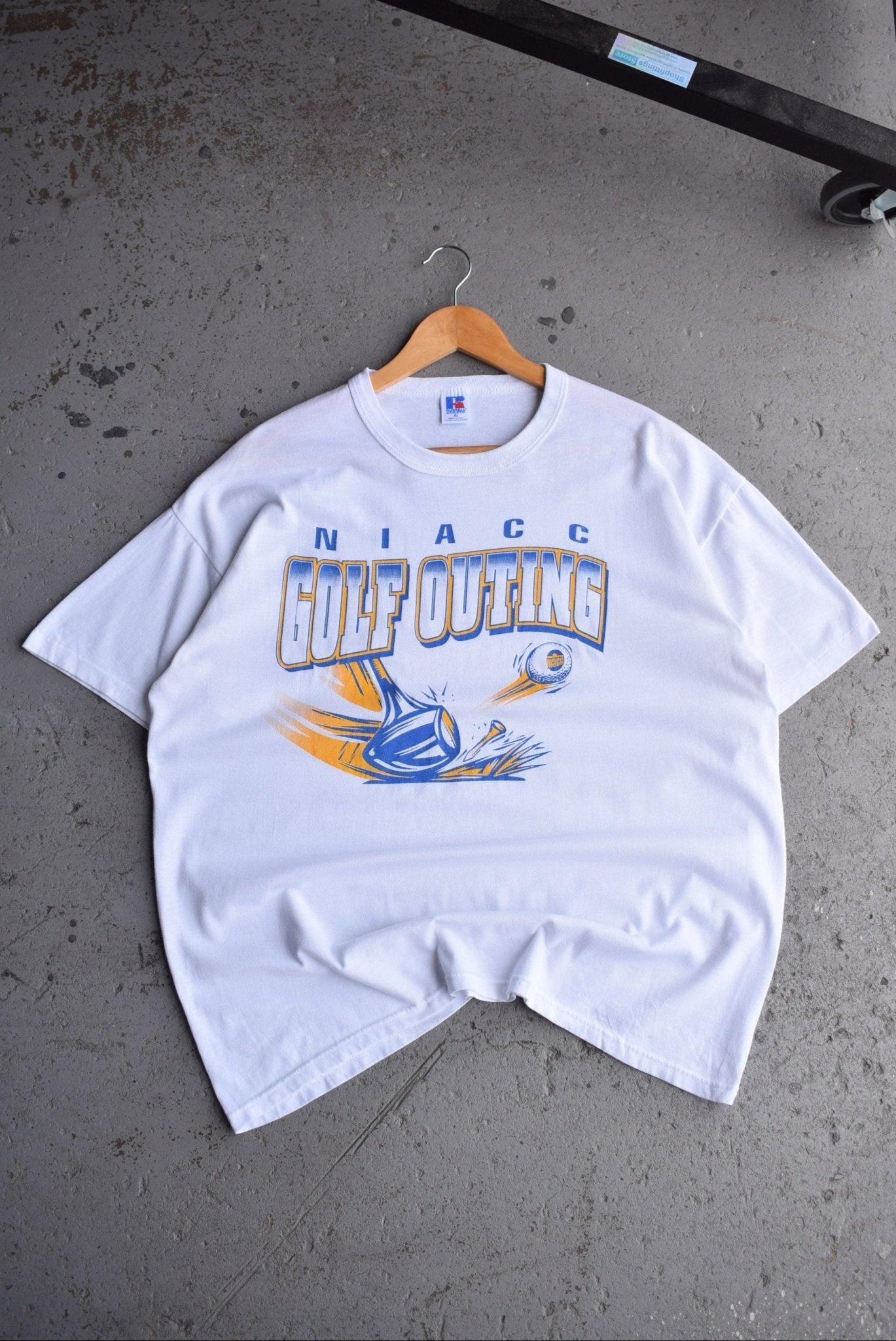 Vintage 90s Russell x NIACC Golf Outing Tee (L/XL) - Retrospective Store