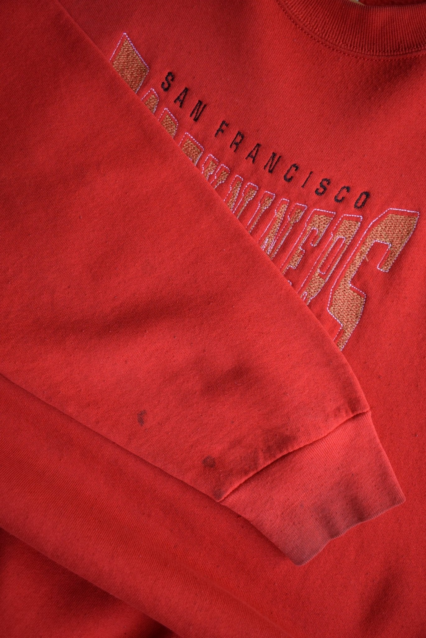 Vintage 90s Salem x NFL San Francisco 49ers Embroidered Crewneck (XL) - Retrospective Store