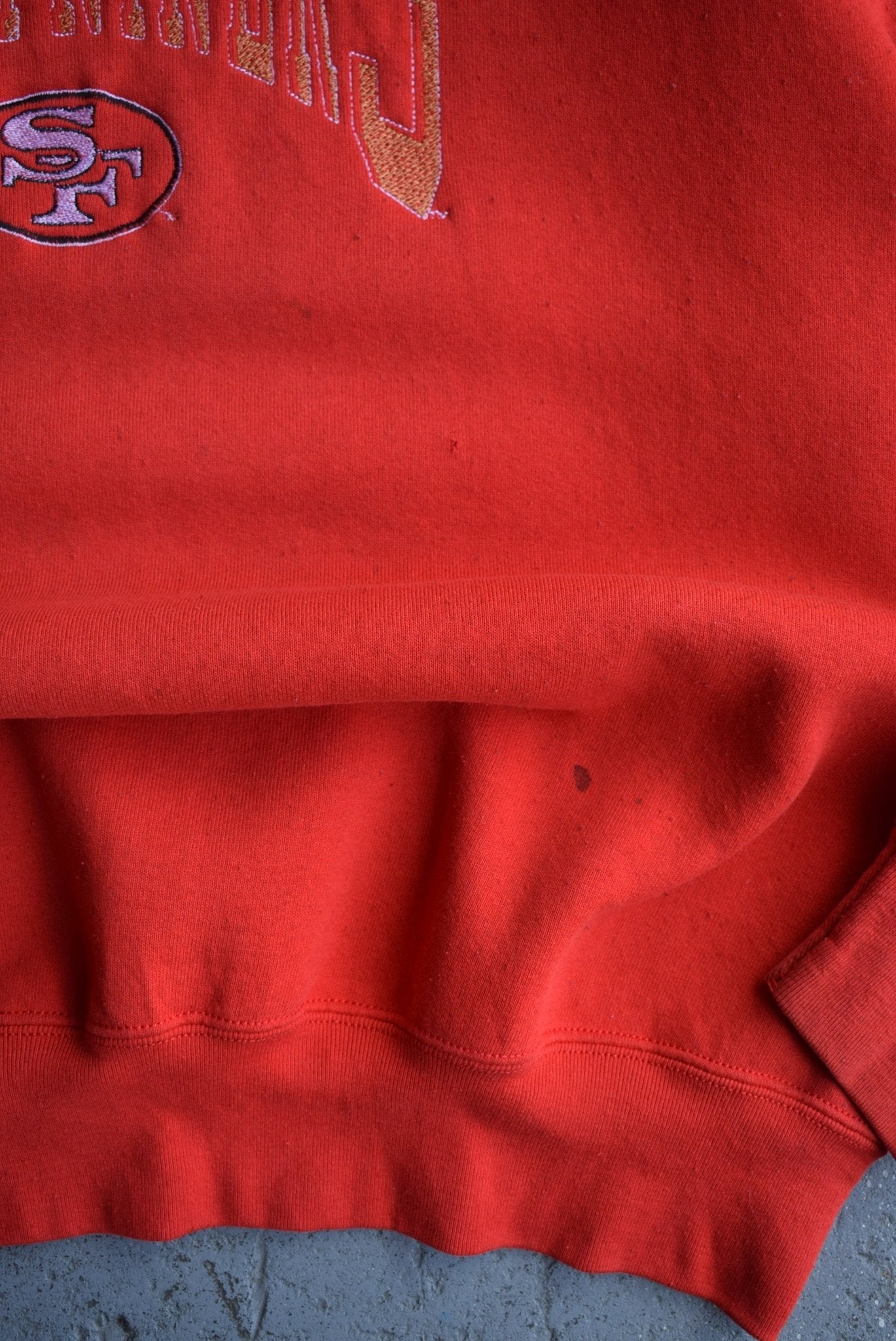 Vintage 90s Salem x NFL San Francisco 49ers Embroidered Crewneck (XL) - Retrospective Store