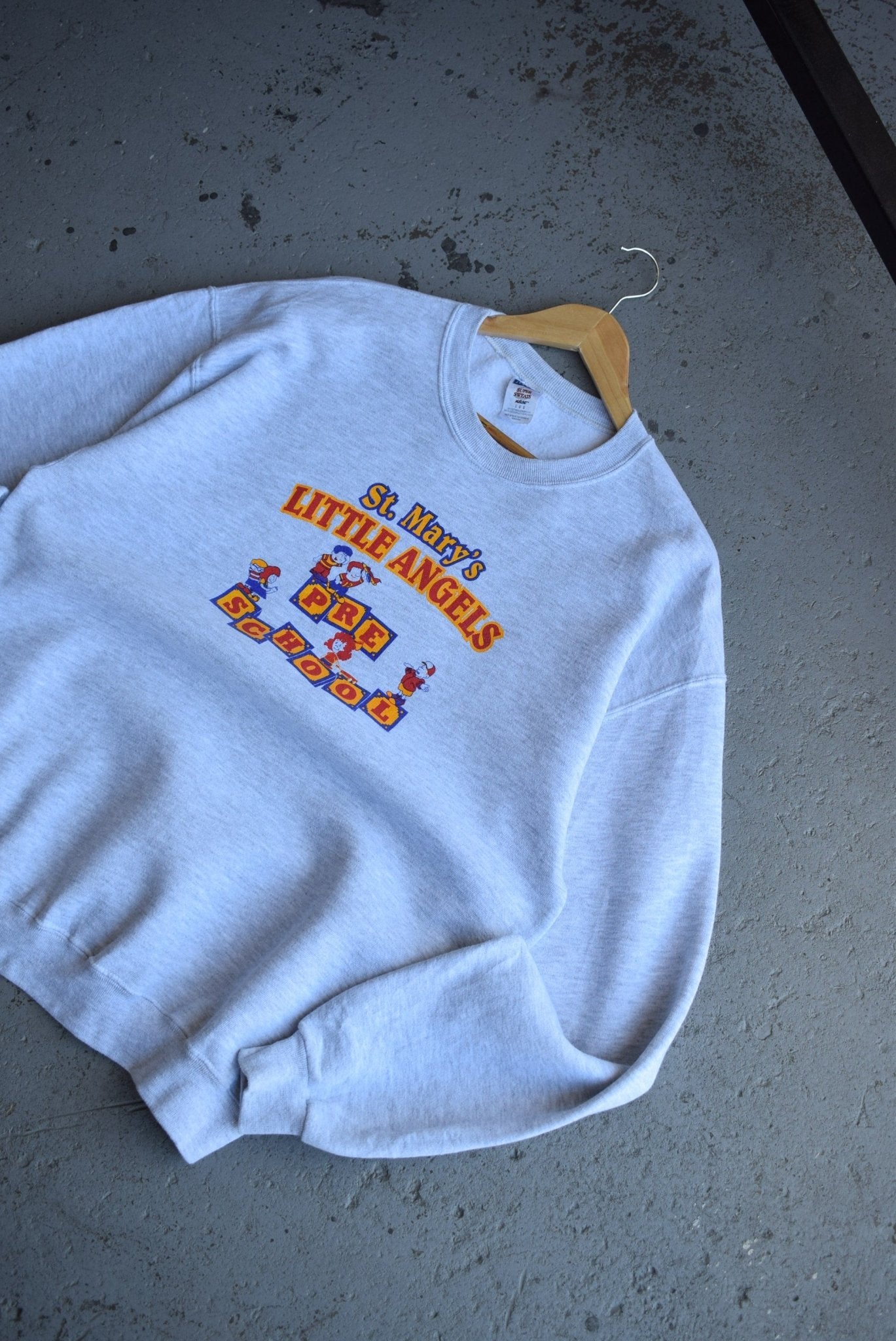 Vintage 90s St. Mary's Little Angles Pre School Graphic Crewneck (L) - Retrospective Store