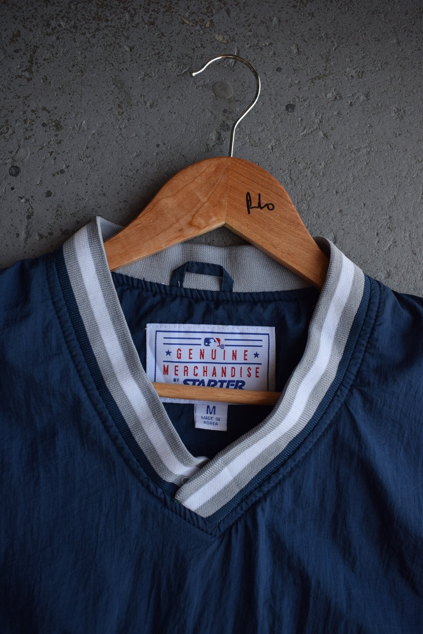 Vintage 90s Starter x MLB New York Yankees Baseball Embroidered Pullover Jacket (M) - Retrospective Store