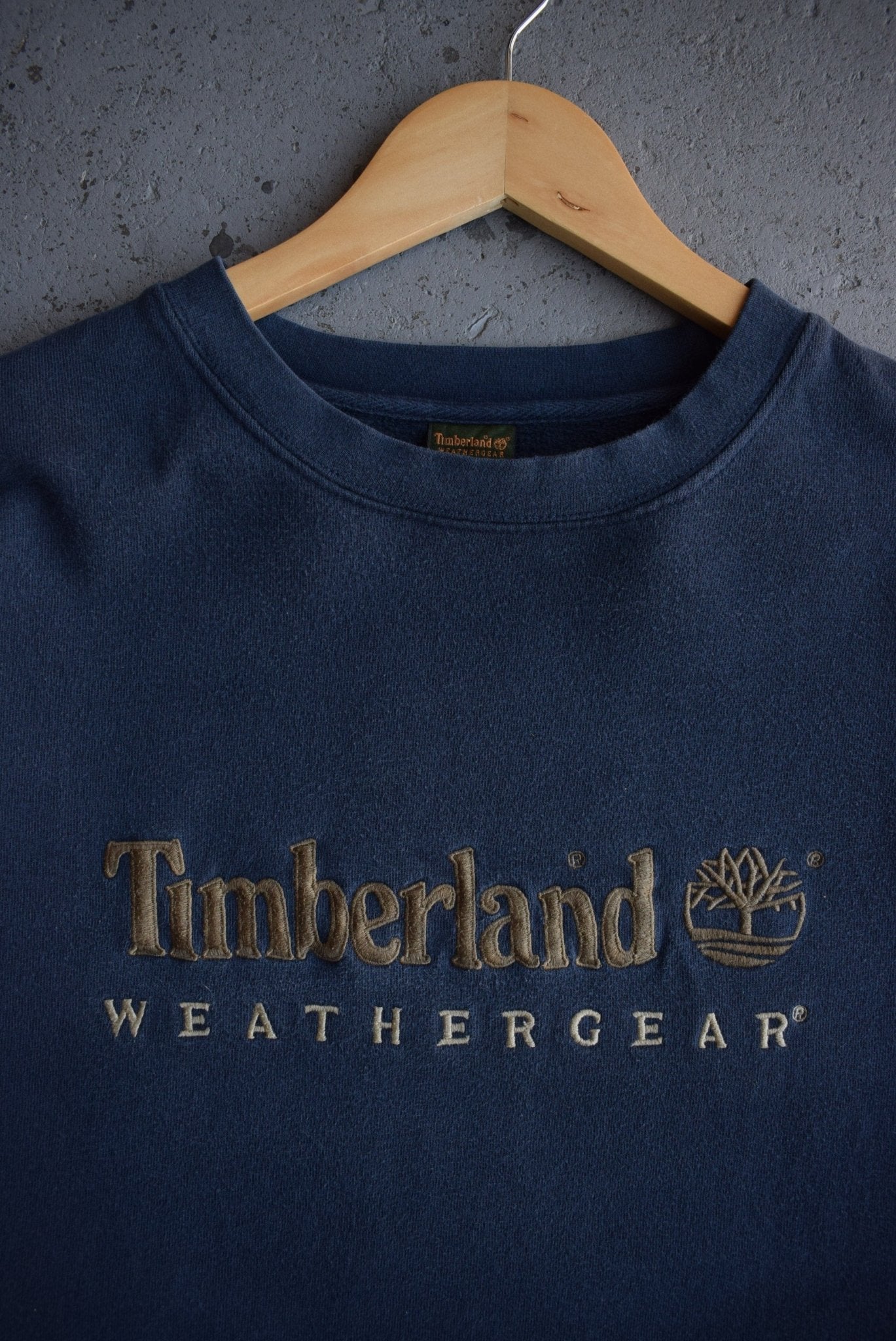 Vintage 90s Timberland Weathergear Embroidered Spellout Crewneck (L) - Retrospective Store