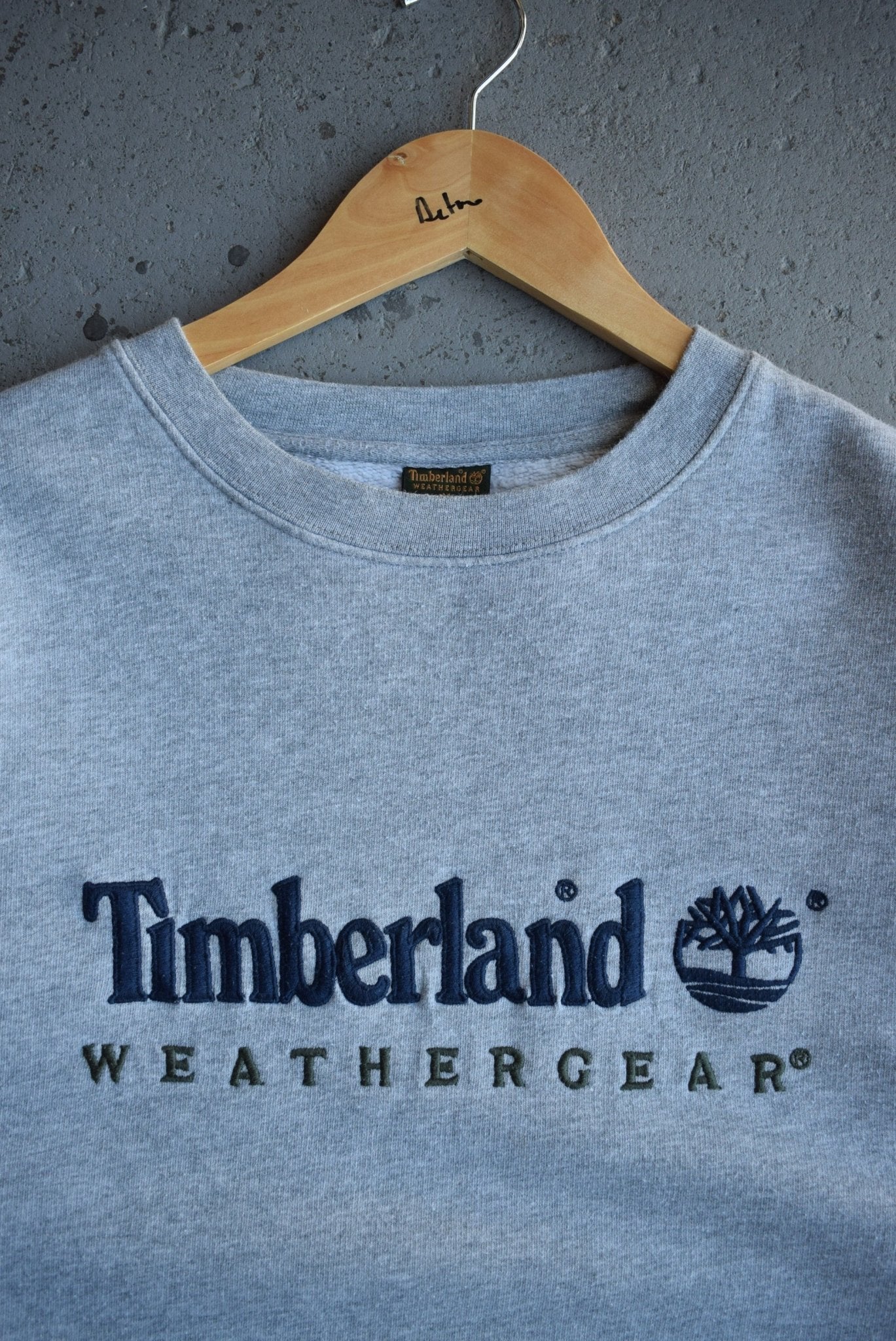 Vintage 90s Timberland Weathergear Embroidered Spellout Crewneck (L) - Retrospective Store