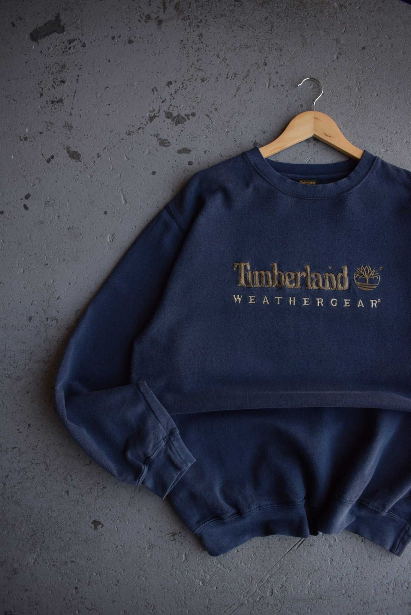Vintage 90s Timberland Weathergear Embroidered Spellout Crewneck (L) - Retrospective Store