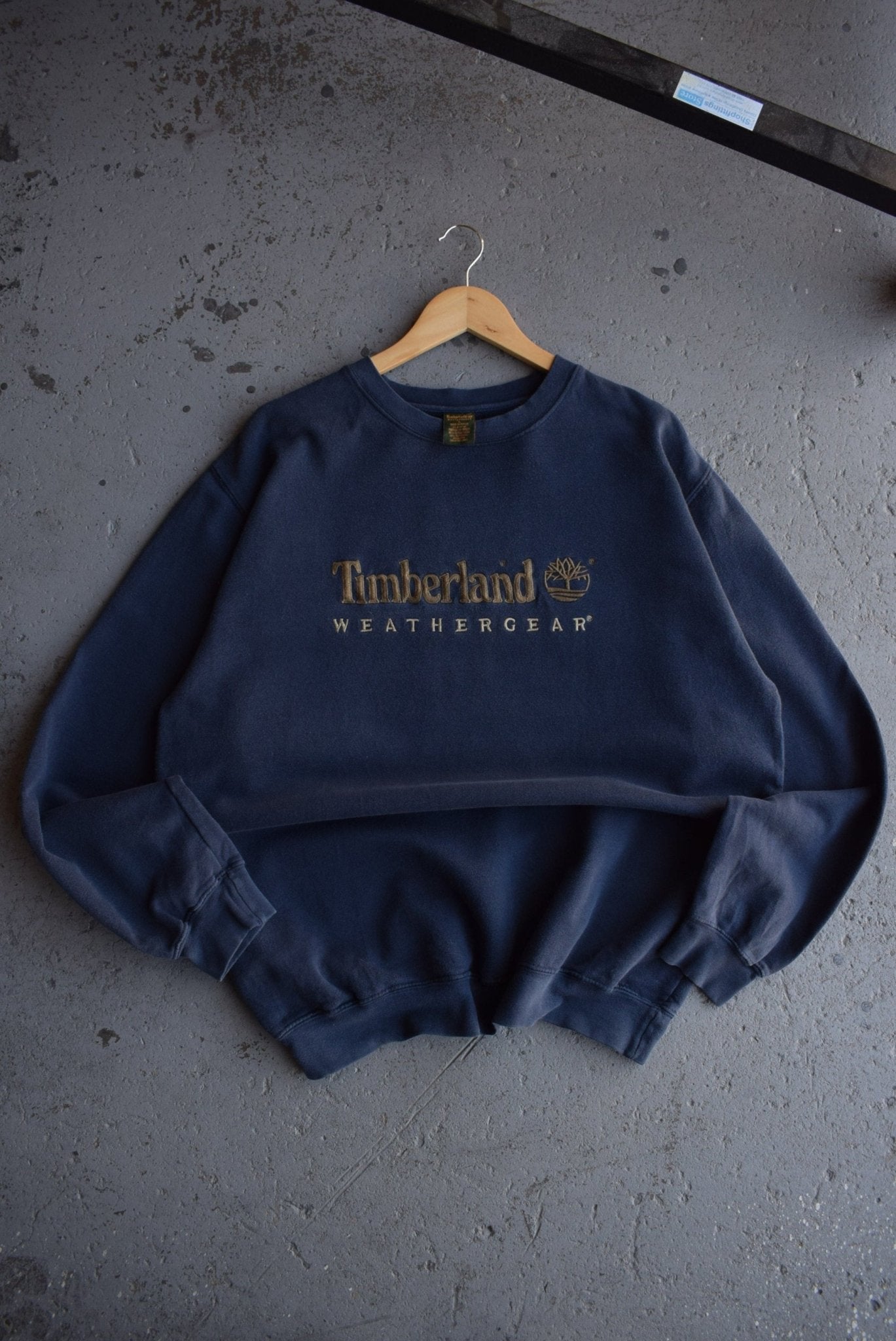 Vintage 90s Timberland Weathergear Embroidered Spellout Crewneck (L) - Retrospective Store