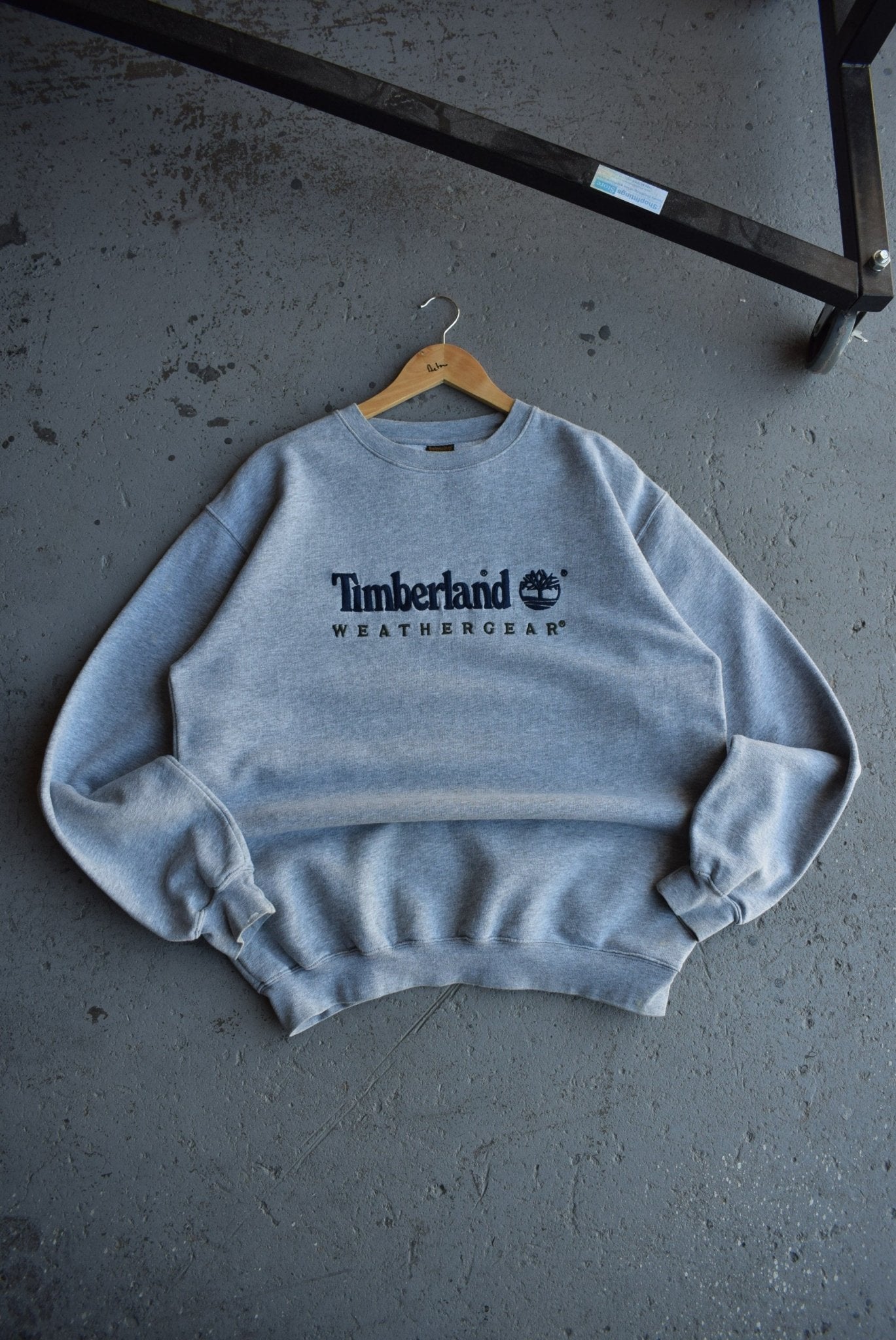 Vintage 90s Timberland Weathergear Embroidered Spellout Crewneck (L) - Retrospective Store