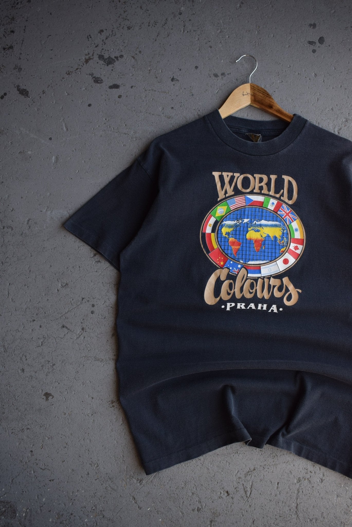 Vintage 90s World Colours Tee (L/XL) - Retrospective Store
