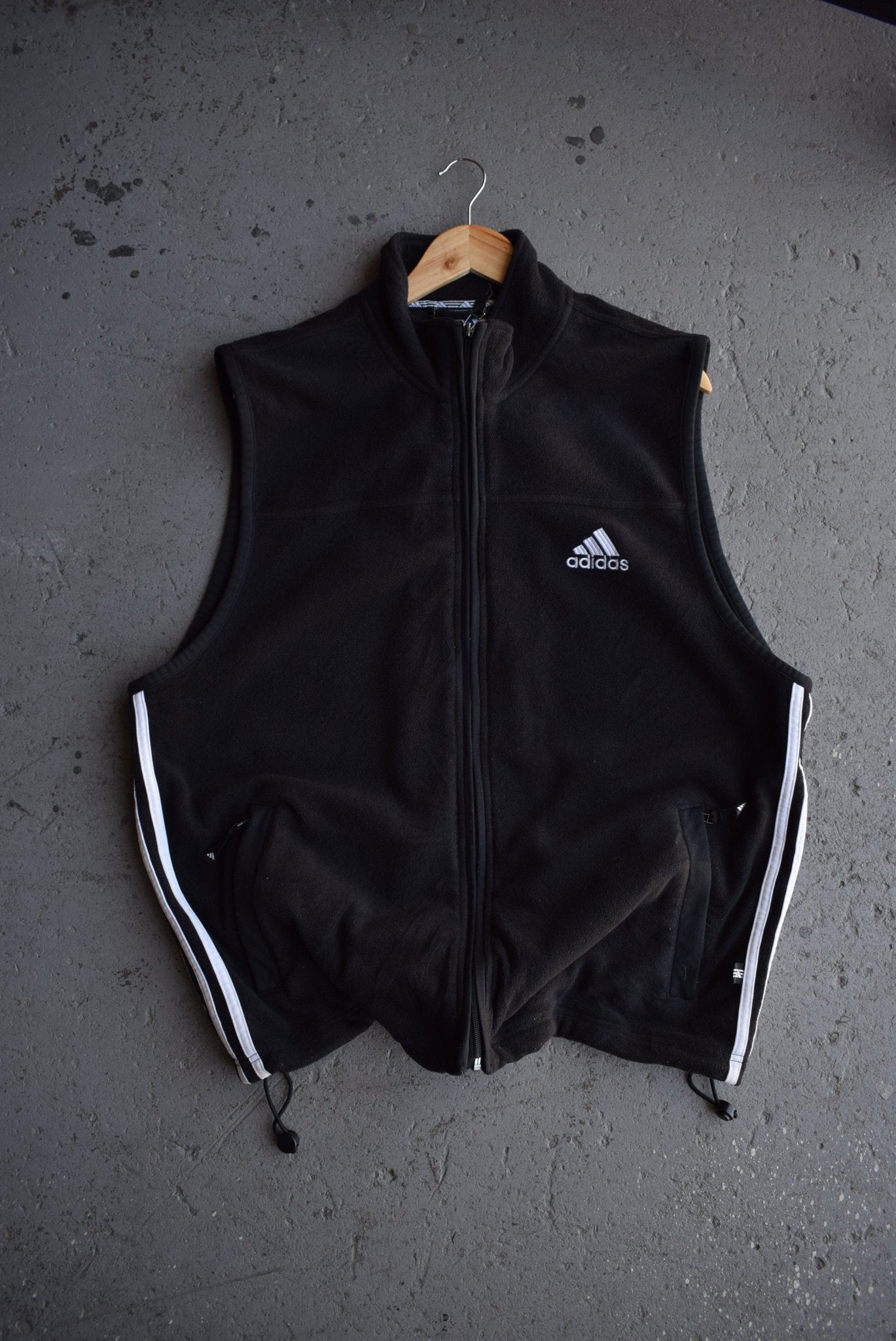 Vintage Adidas Classic Logo Embroidered Fleece Vest (XL) - Retrospective Store