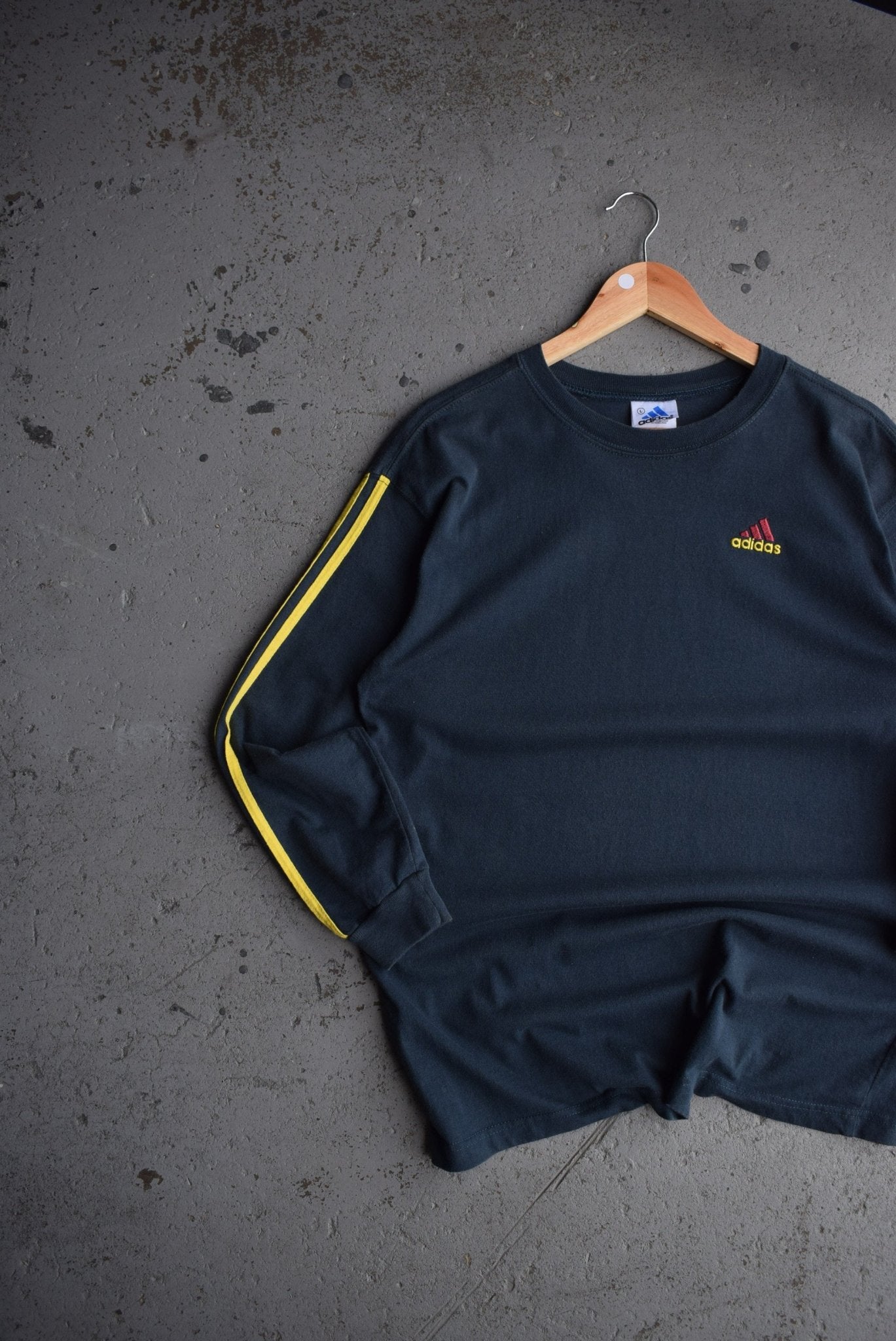 Vintage Adidas Classic Logo Embroidered Long Sleeve Tee (M/L) - Retrospective Store