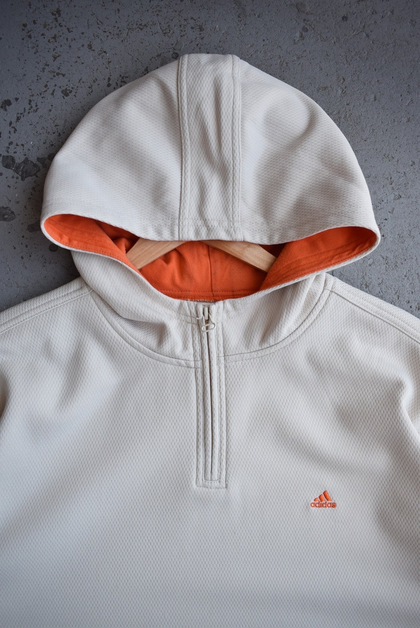 Vintage Adidas Classic Logo Embroidered Quarter Zip Hoodie (XL) - Retrospective Store