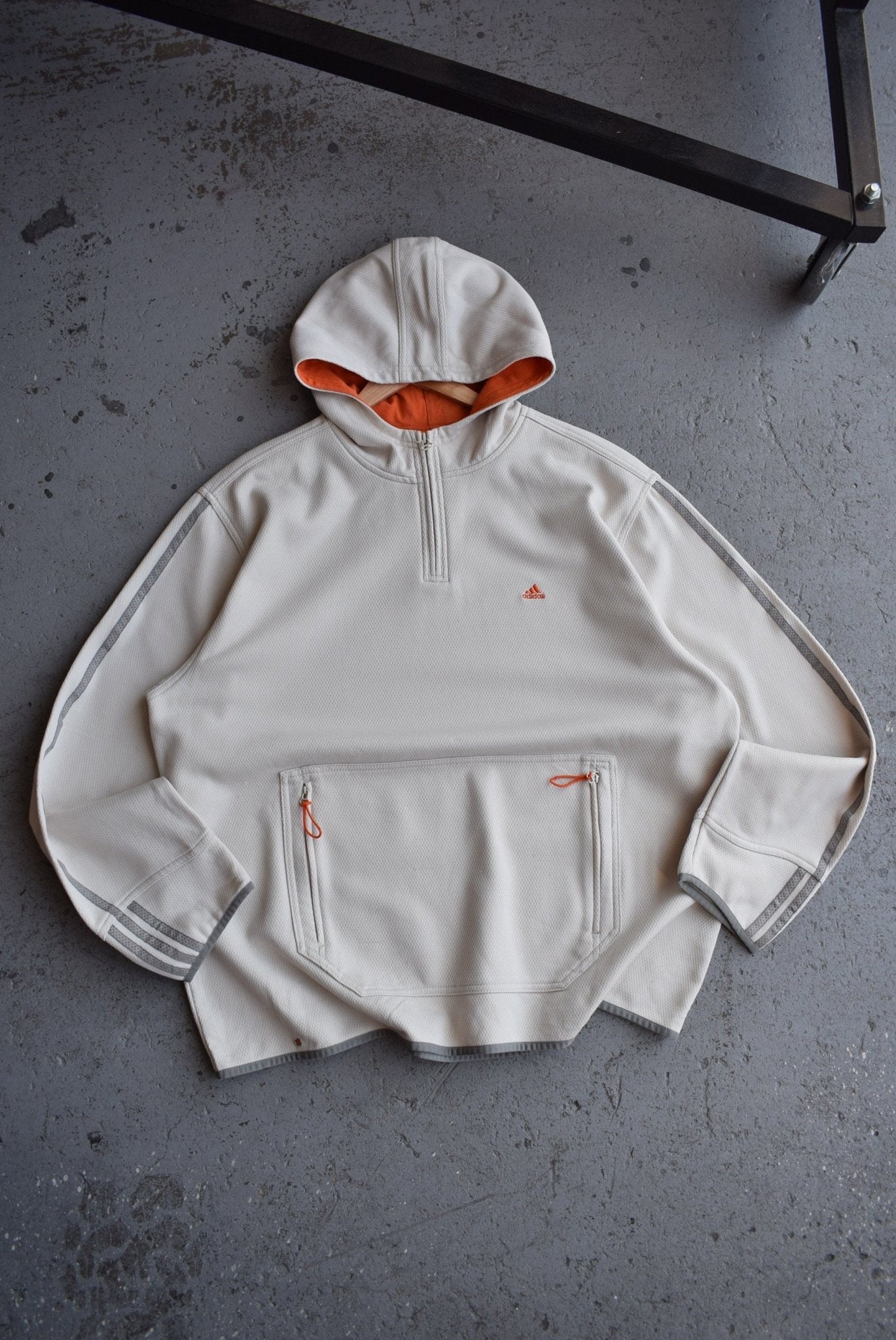 Vintage Adidas Classic Logo Embroidered Quarter Zip Hoodie (XL) - Retrospective Store