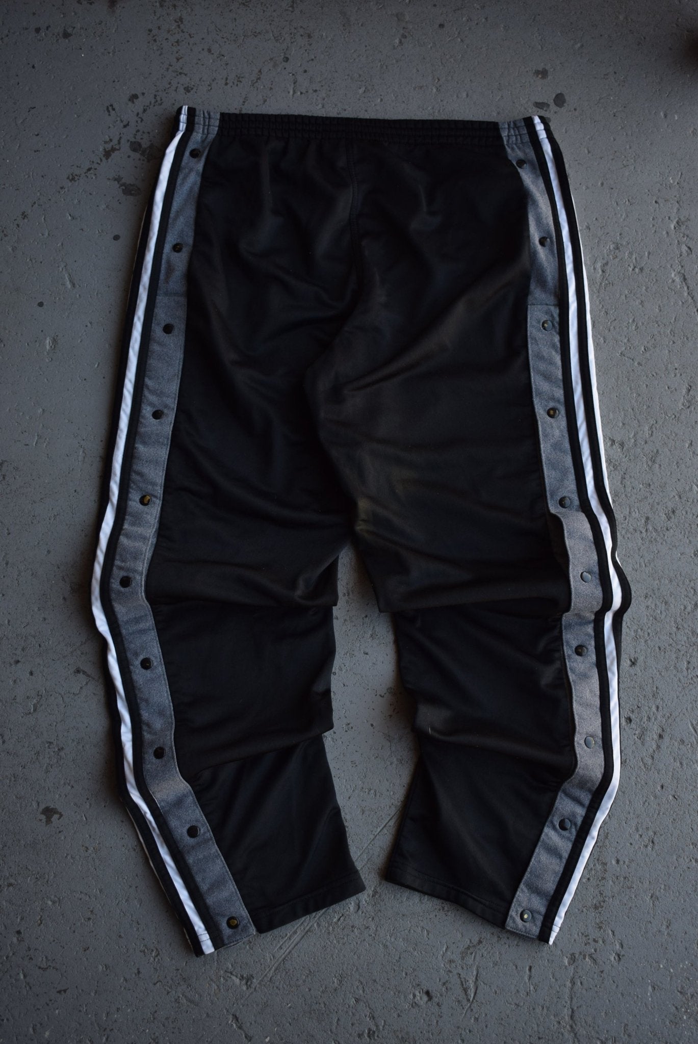 Vintage Adidas Spellout Embroidered Snap Track Pants (L/XL) - Retrospective Store