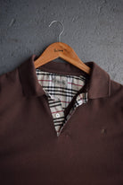 Vintage Burberry Classic Logo Embroidered Long Sleeve Polo (L) - Retrospective Store