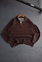 Vintage Burberry Classic Logo Embroidered Long Sleeve Polo (L) - Retrospective Store