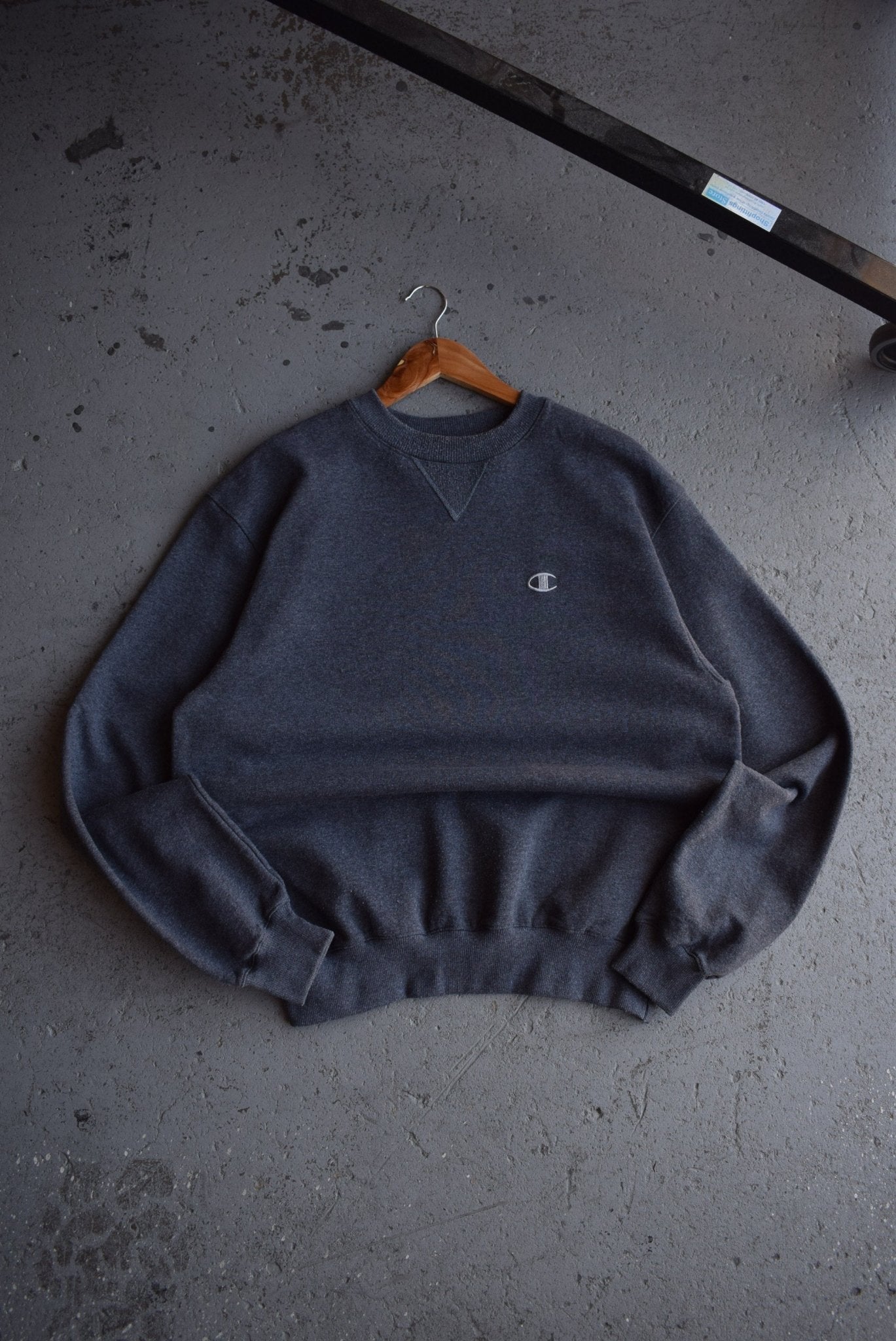 Vintage Champion Classic Logo Embroidered Crewneck (M/L) - Retrospective Store