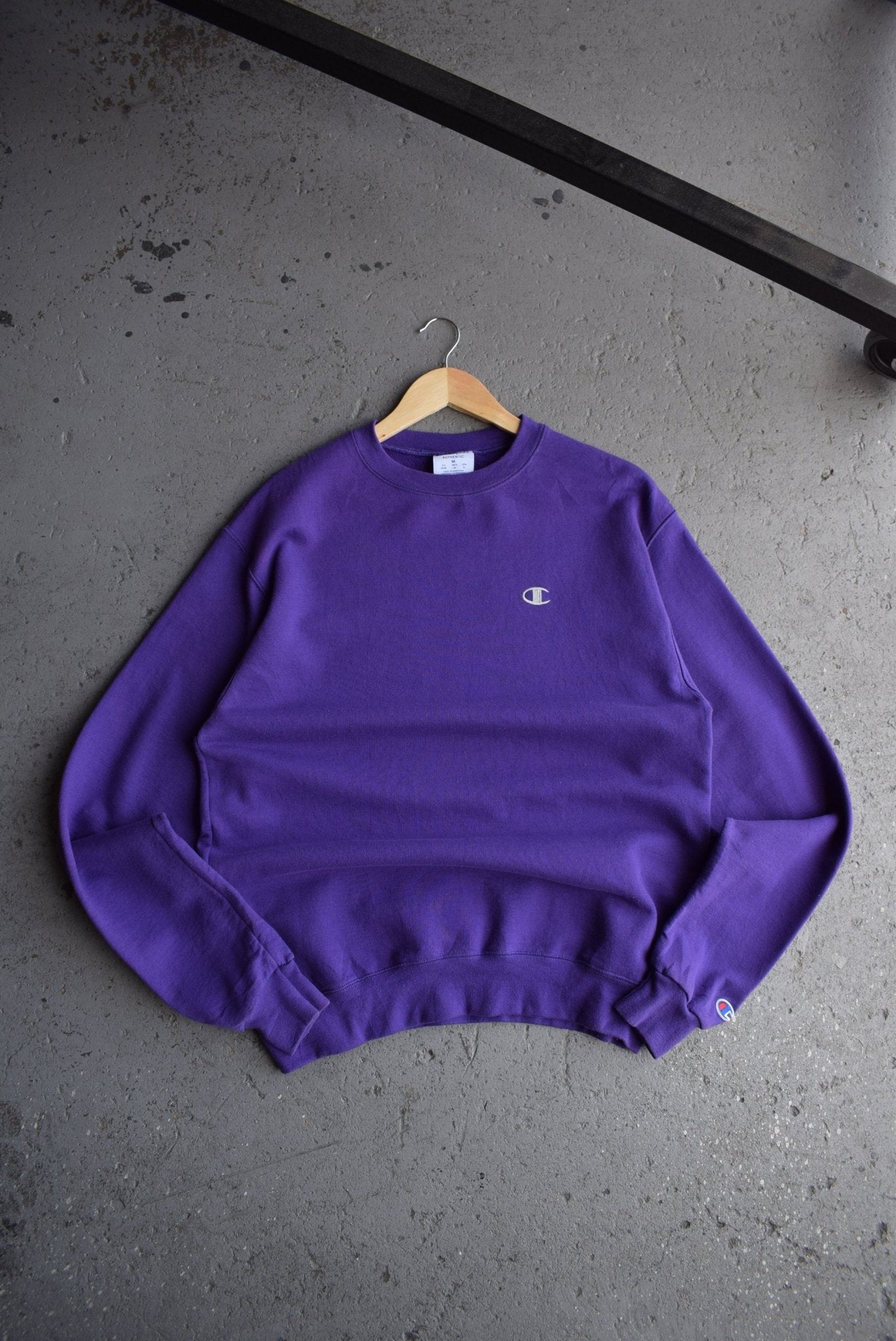 Vintage Champion Classic Logo Embroidered Crewneck (M/L) - Retrospective Store