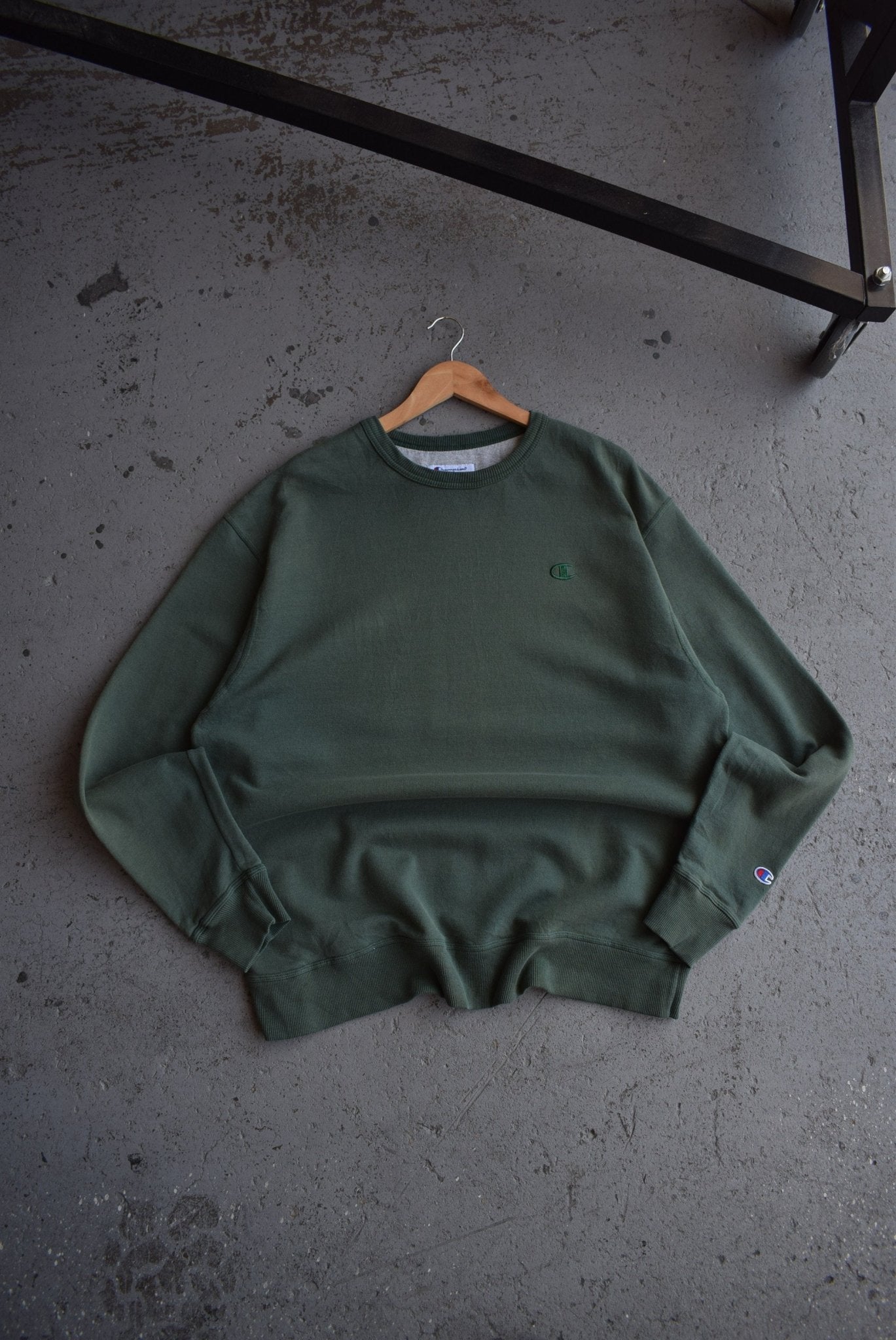 Vintage Champion Classic Logo Embroidered Crewneck (XL) - Retrospective Store