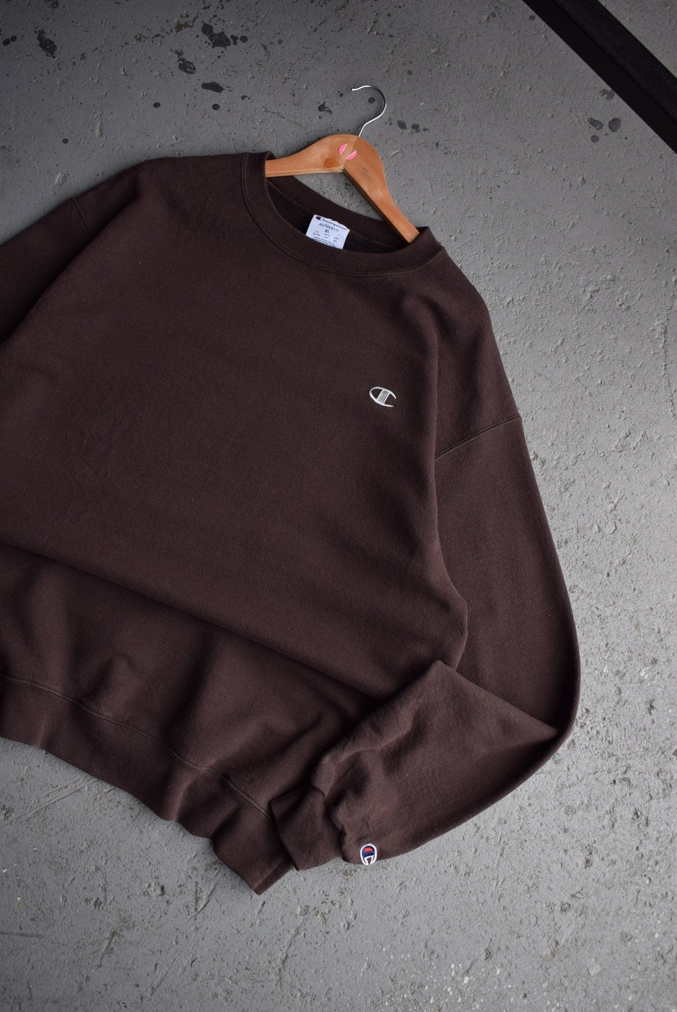 Vintage Champion Classic Logo Embroidered Crewneck (XL) - Retrospective Store