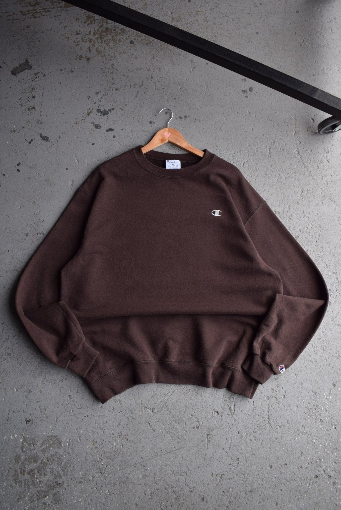 Vintage Champion Classic Logo Embroidered Crewneck (XL) - Retrospective Store