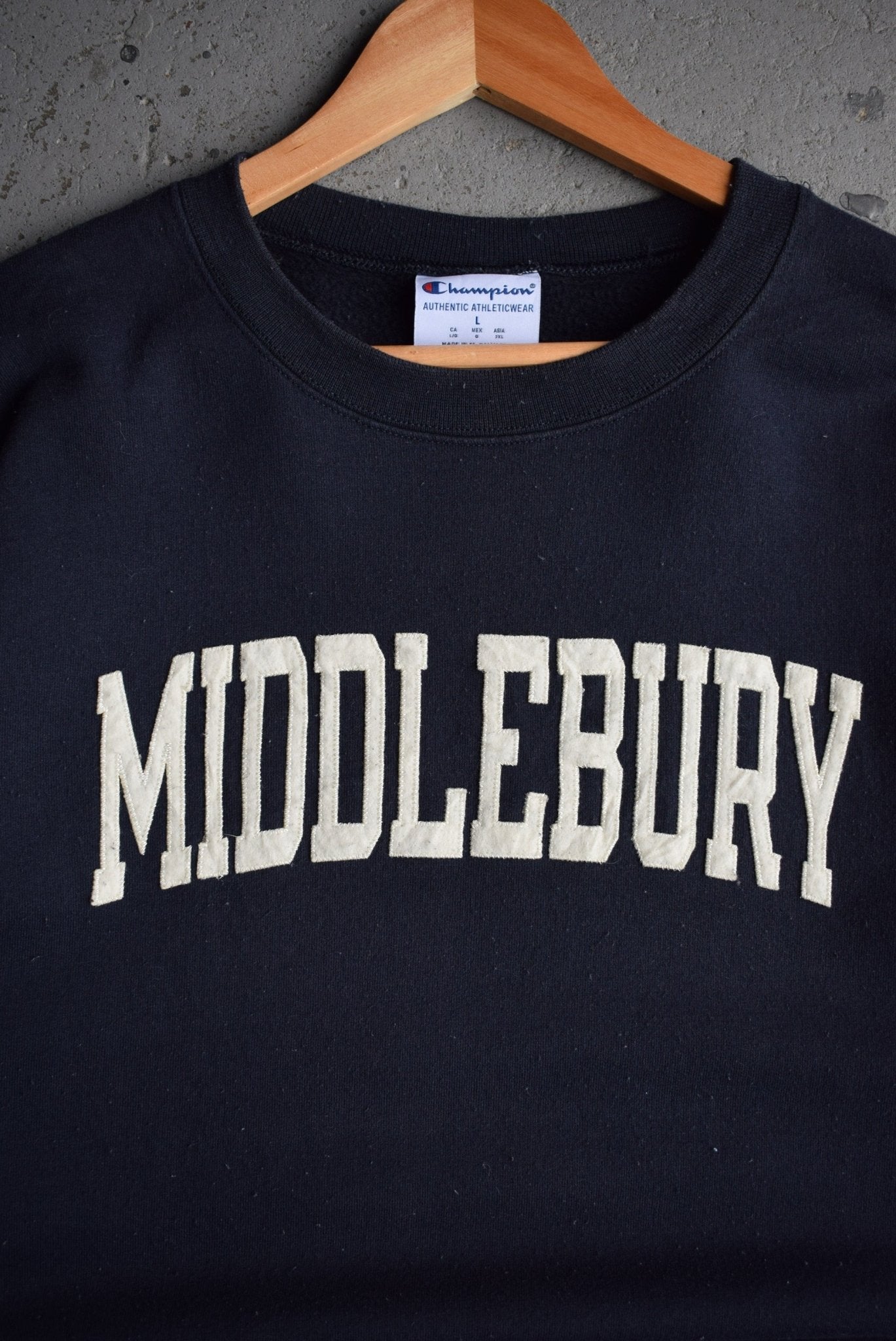 Vintage Champion x Middleburn College Embroidered Crewneck (L) - Retrospective Store