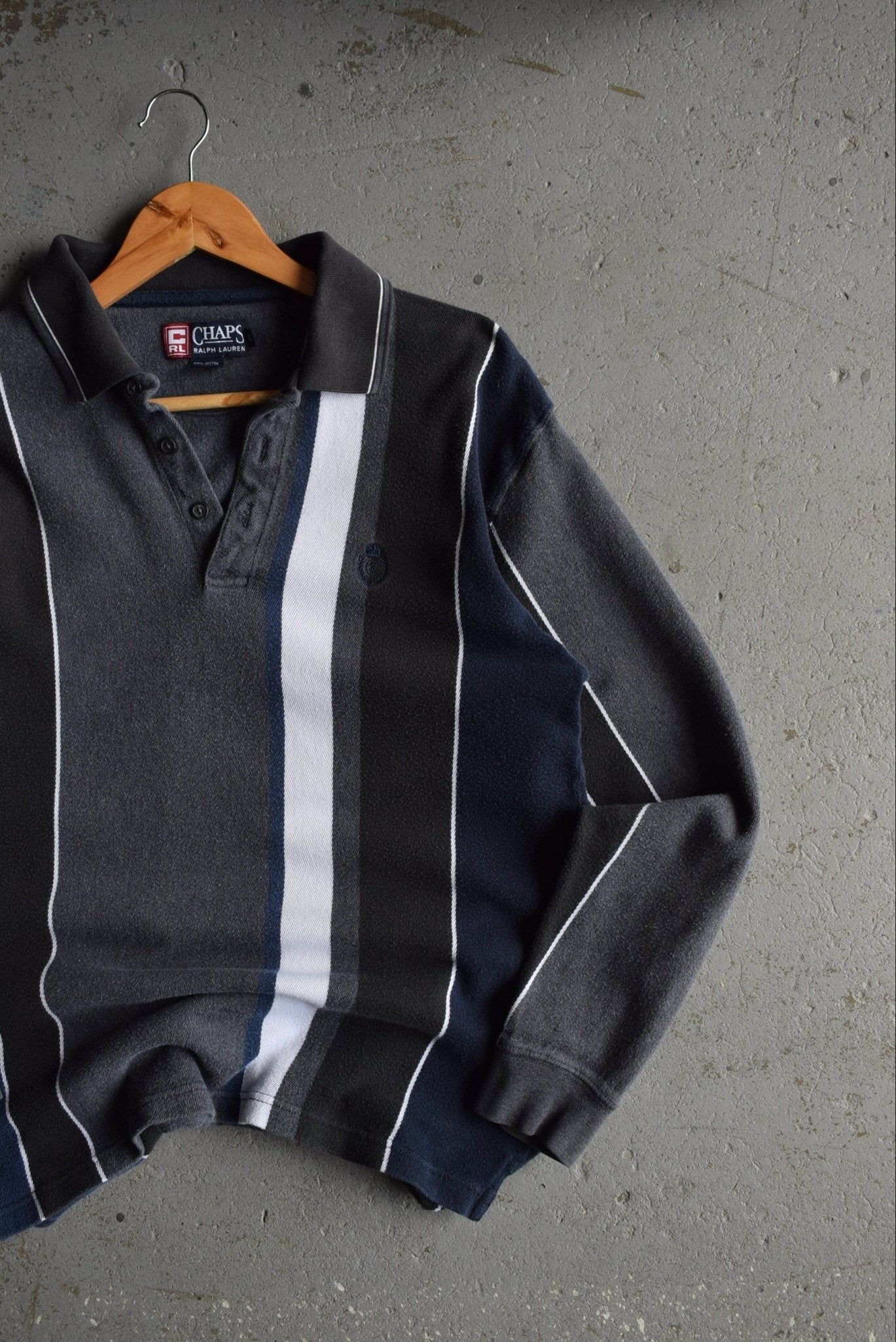 Vintage Chaps Ralph Lauren Embroidered Long Sleeve Polo (M/L) - Retrospective Store