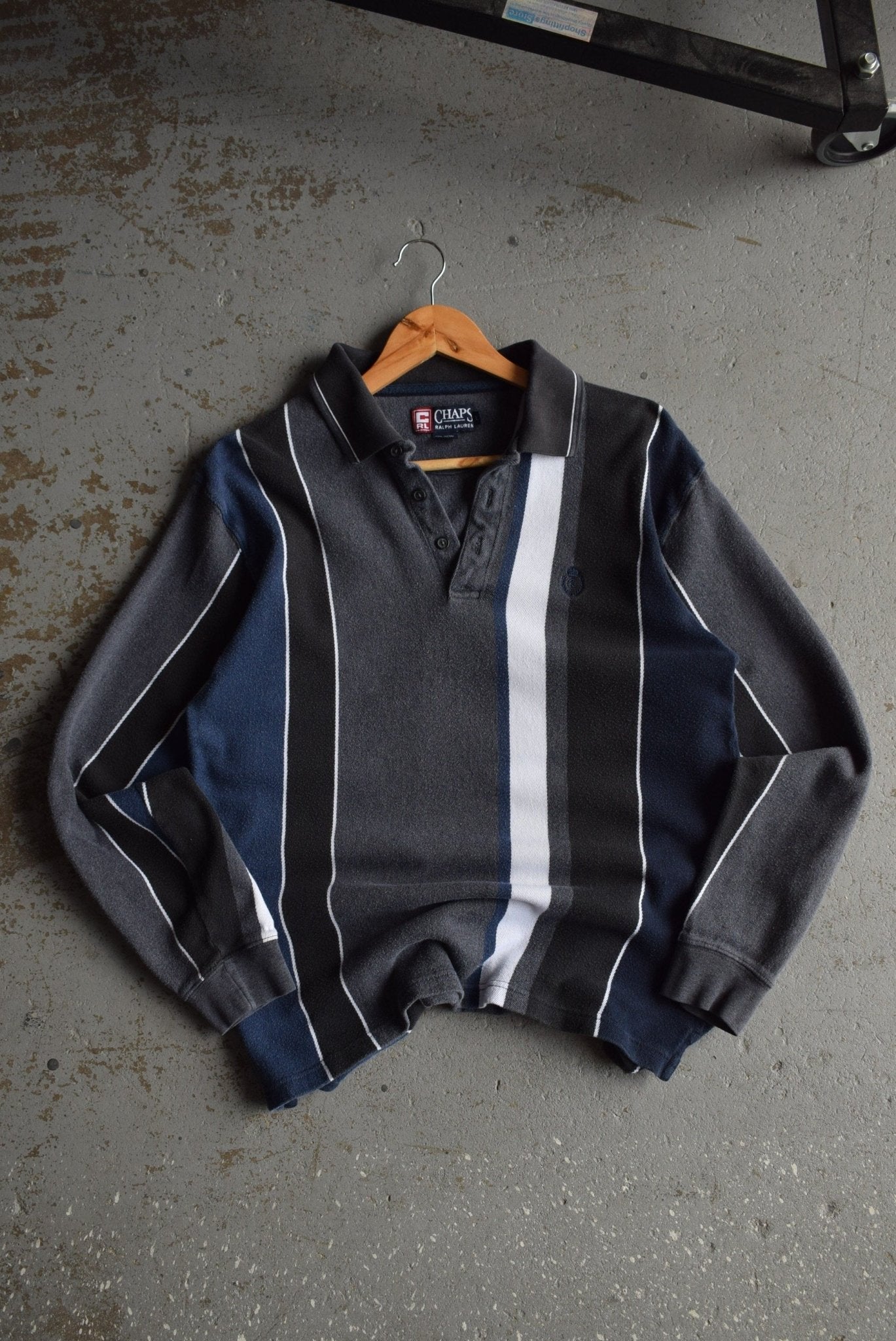Vintage Chaps Ralph Lauren Embroidered Long Sleeve Polo (M/L) - Retrospective Store