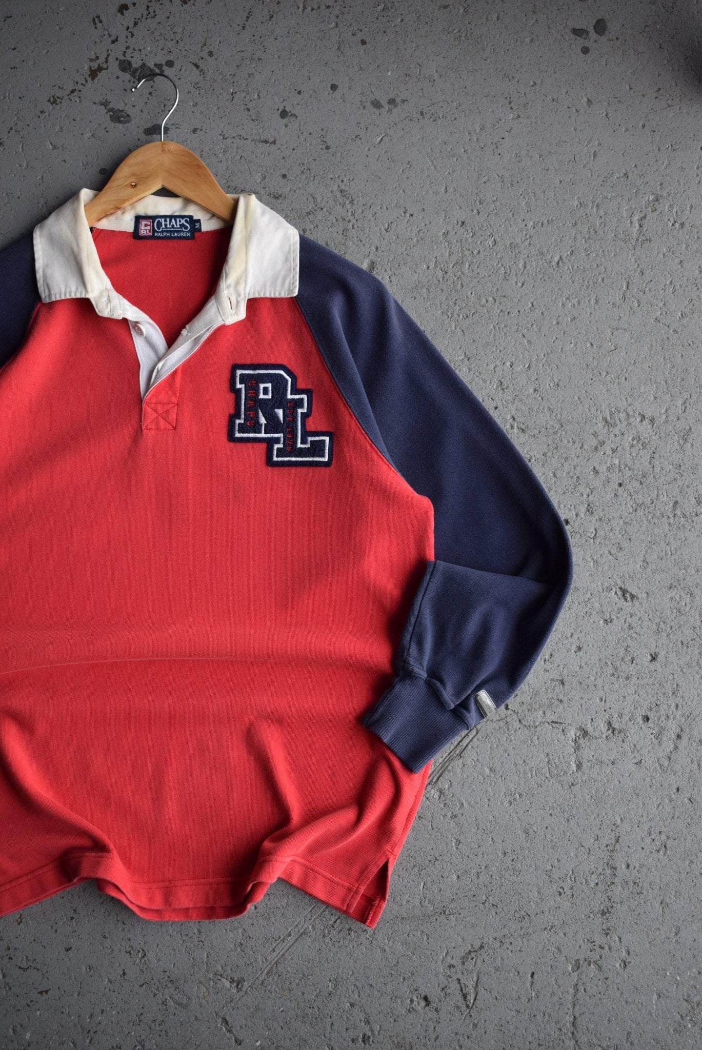 Vintage Chaps Ralph Lauren Embroidered Rugby Polo (M) - Retrospective Store