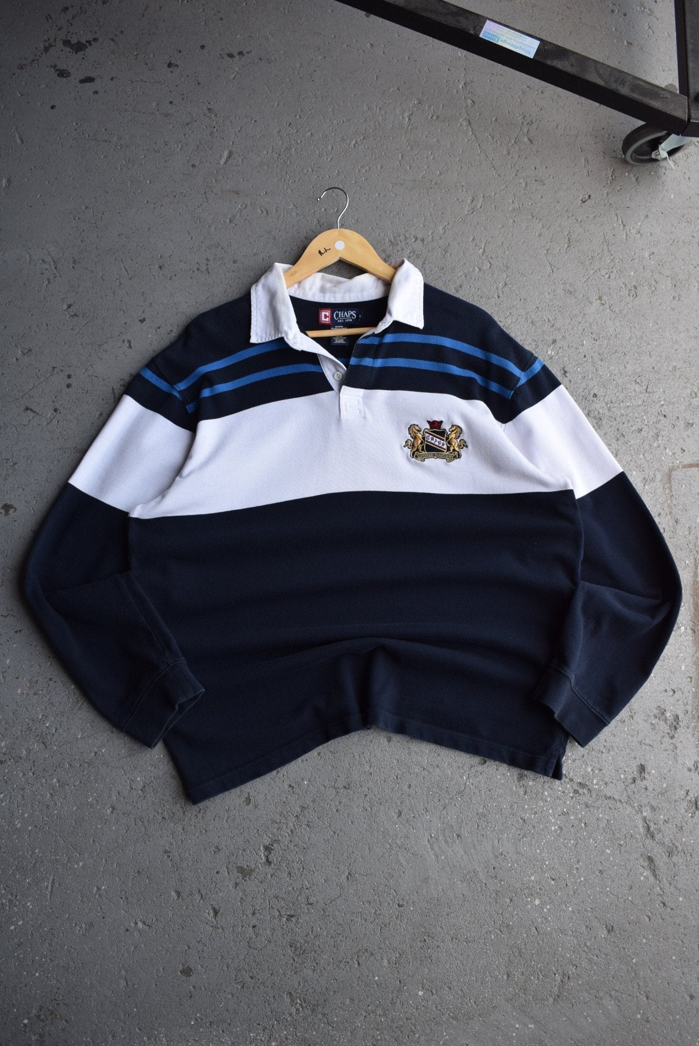 Vintage Chaps Ralph Lauren Embroidered Rugby Polo (XL) - Retrospective Store