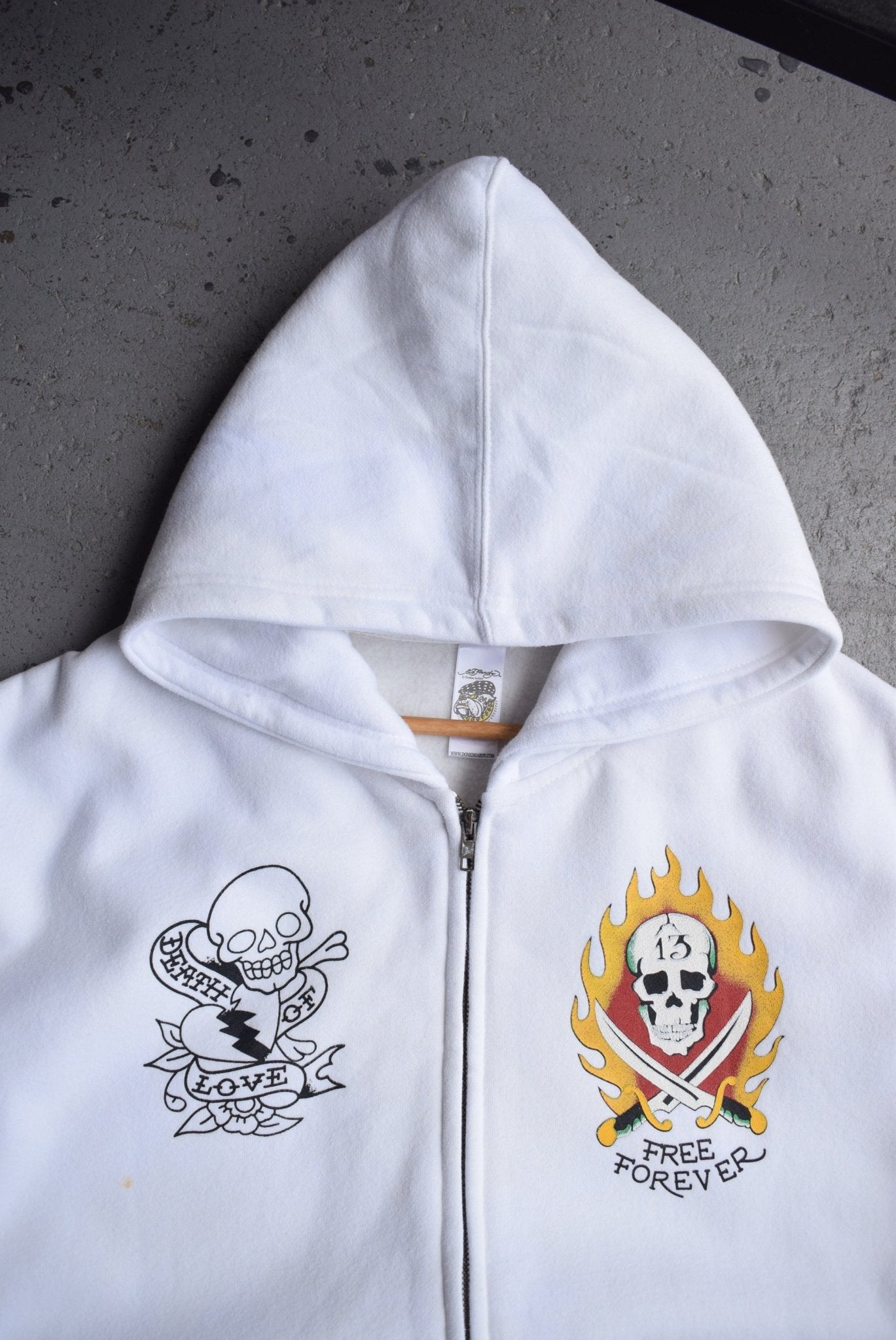 Vintage Ed Hardy Graphic Full - Zip Hoodie (XL/XXL) - Retrospective Store